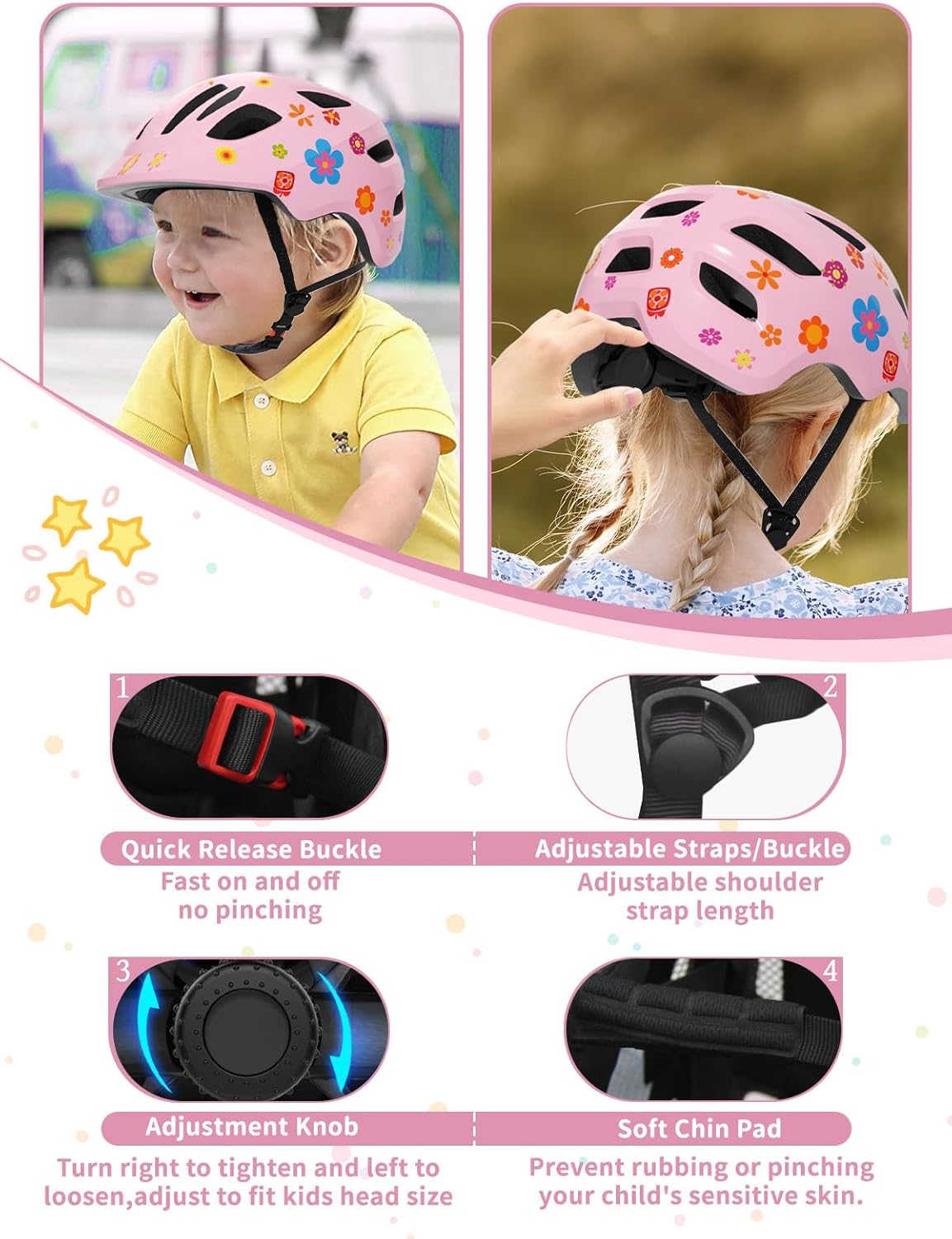 XJD Toddler Helmet Kids Bike Helmet for Infant/Baby Multi-Sport Adjustable Skateboard for Kids Boys Girls Lightweight for Age 1 and Older