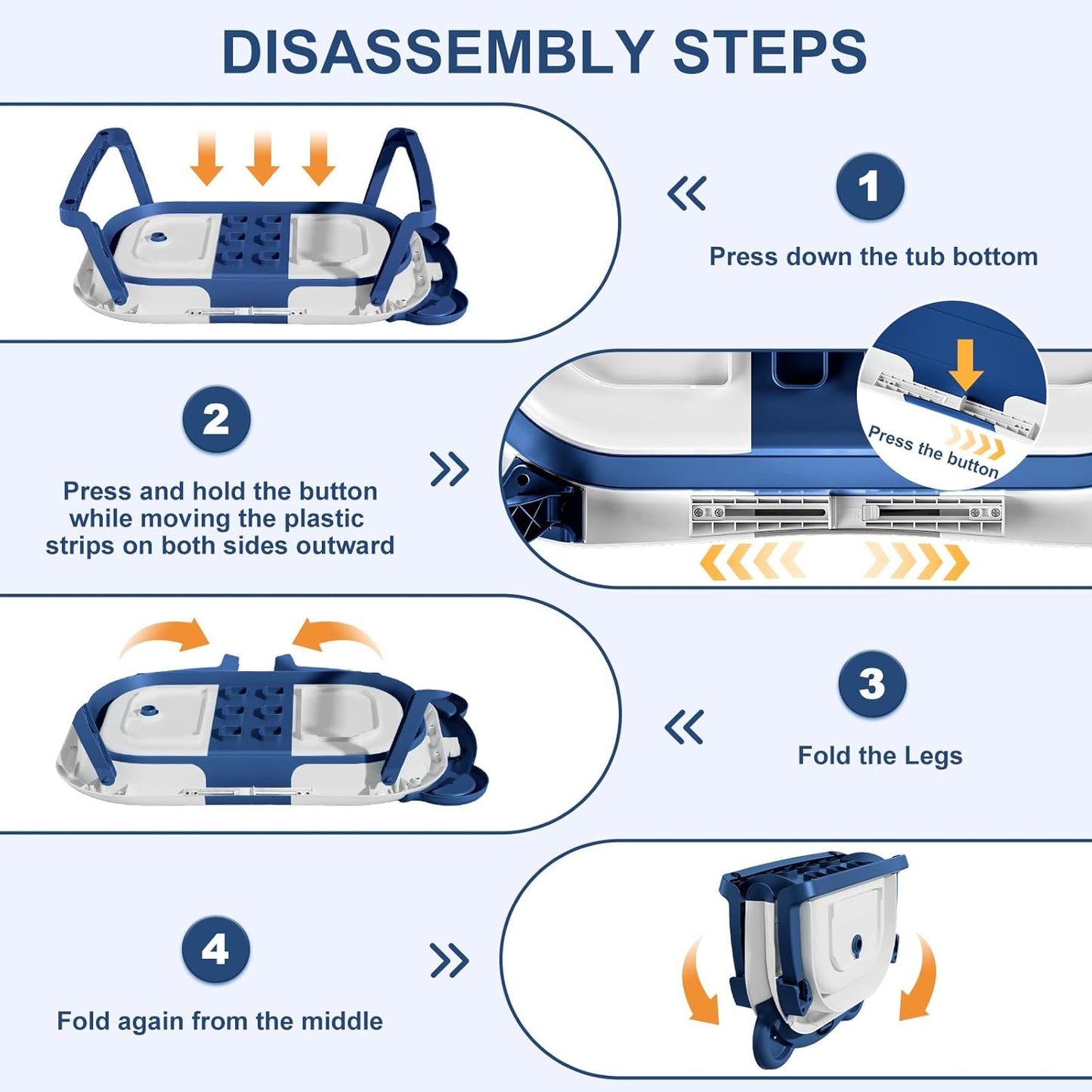 MoreFeel Collapsible Baby Bathtub for Newborn with Thermometer & 1 Soft Floating Cushion & 1 Bath Net,Portable Travel Bathtub with Drain Hole, Durable Foldable Baby Tubs for Infants to Toddler