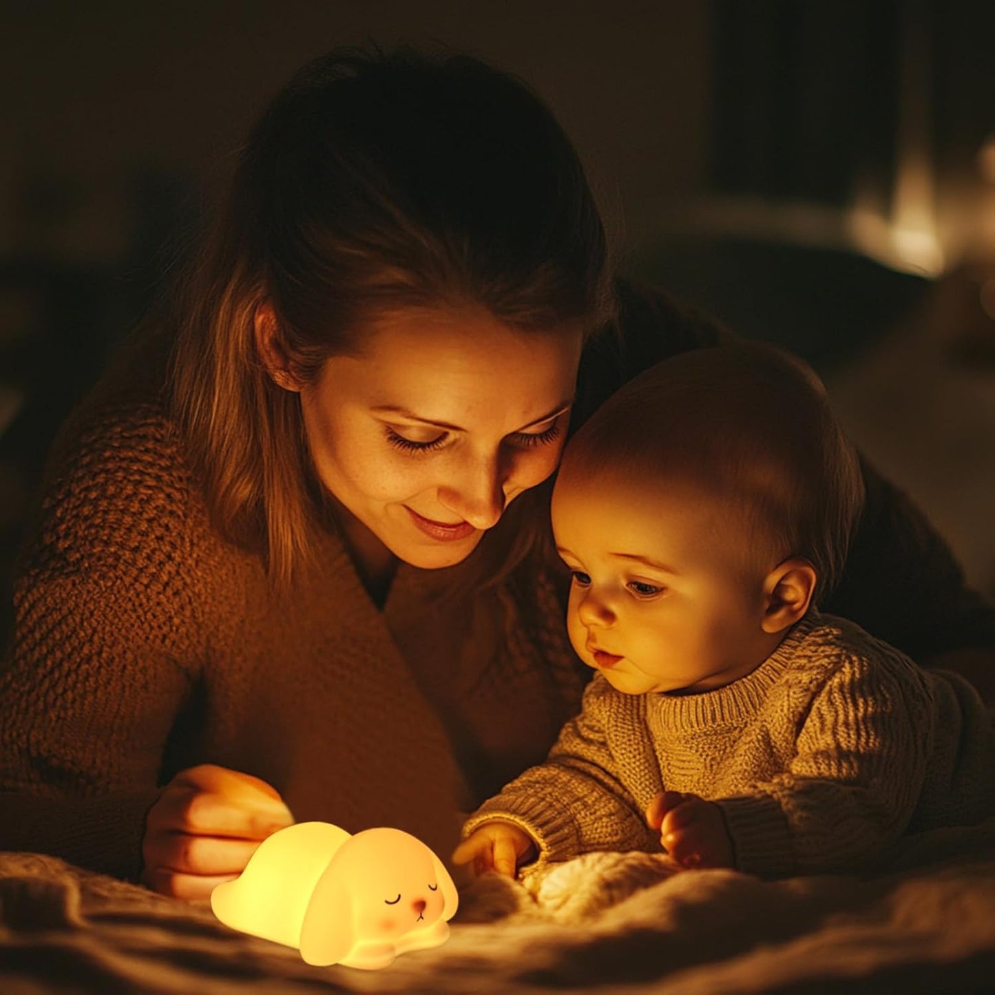 LOVERUIS Night Lights Squishy Light Bunny Colorful Night Light for Kids 1/3 Hours Timer Dimmable Rabbit Gift Kid Dog Cute Decor