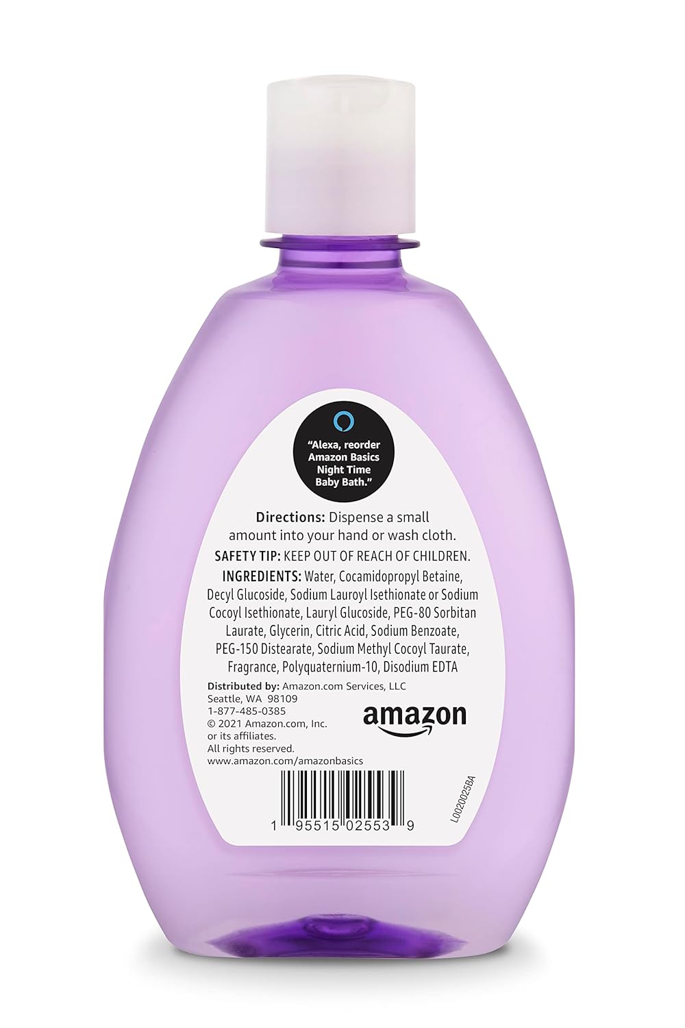 Amazon Basics Night-Time Baby Bath, Lightly scented, 13.6 Fl Oz (Pack of 2) (Previously Solimo)