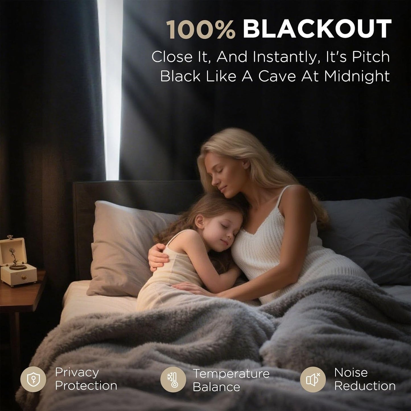 Joydeco Blackout Curtains 120 Inches Long 2 Panels Burg, Room Darkening Curtains for Bedroom, 100% Black Out Textured Thermal Drapes Privacy Protection 2 Panels Set(W52 x L120 Inch, Linen)