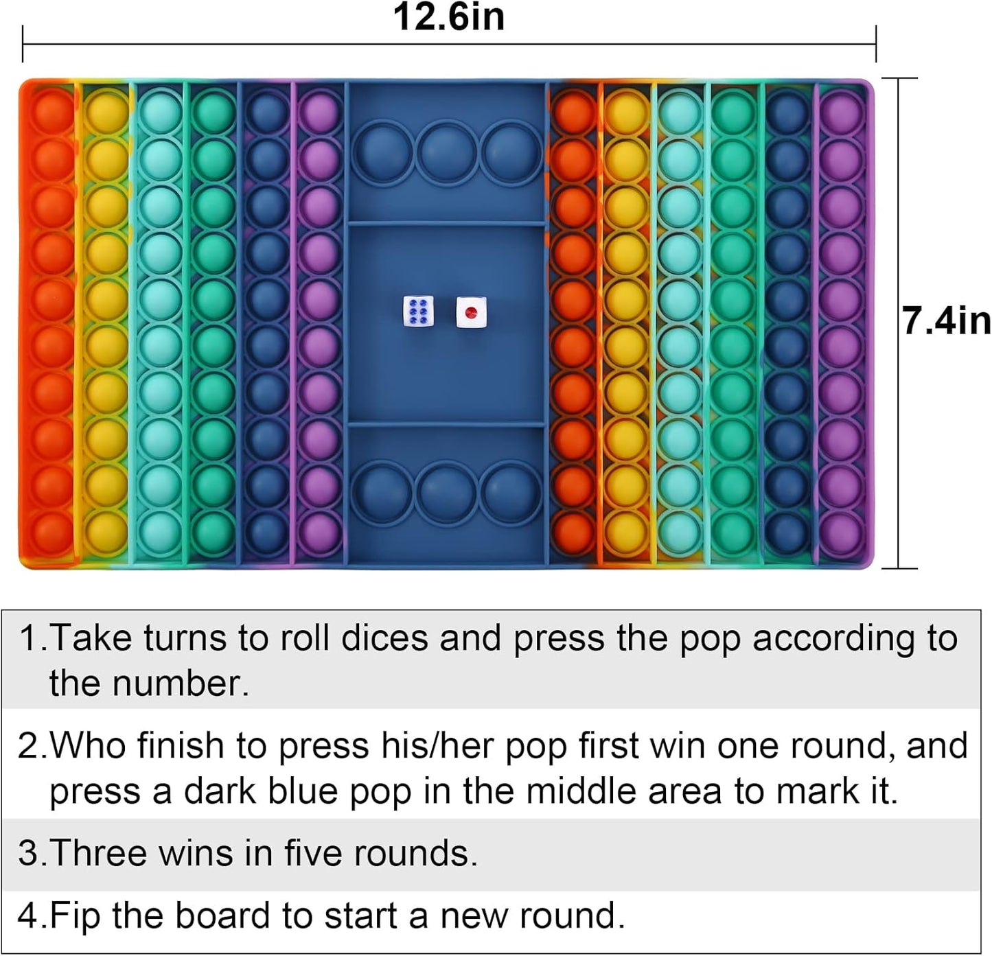 Pop Games Fidget Toy, Pop Board Math Games for Kids Family Games Multiplication Game, Autism Toys for Autistic Children, Birthday Gifts Stress Relief Toys for Kids Girls Boys (2pcs)