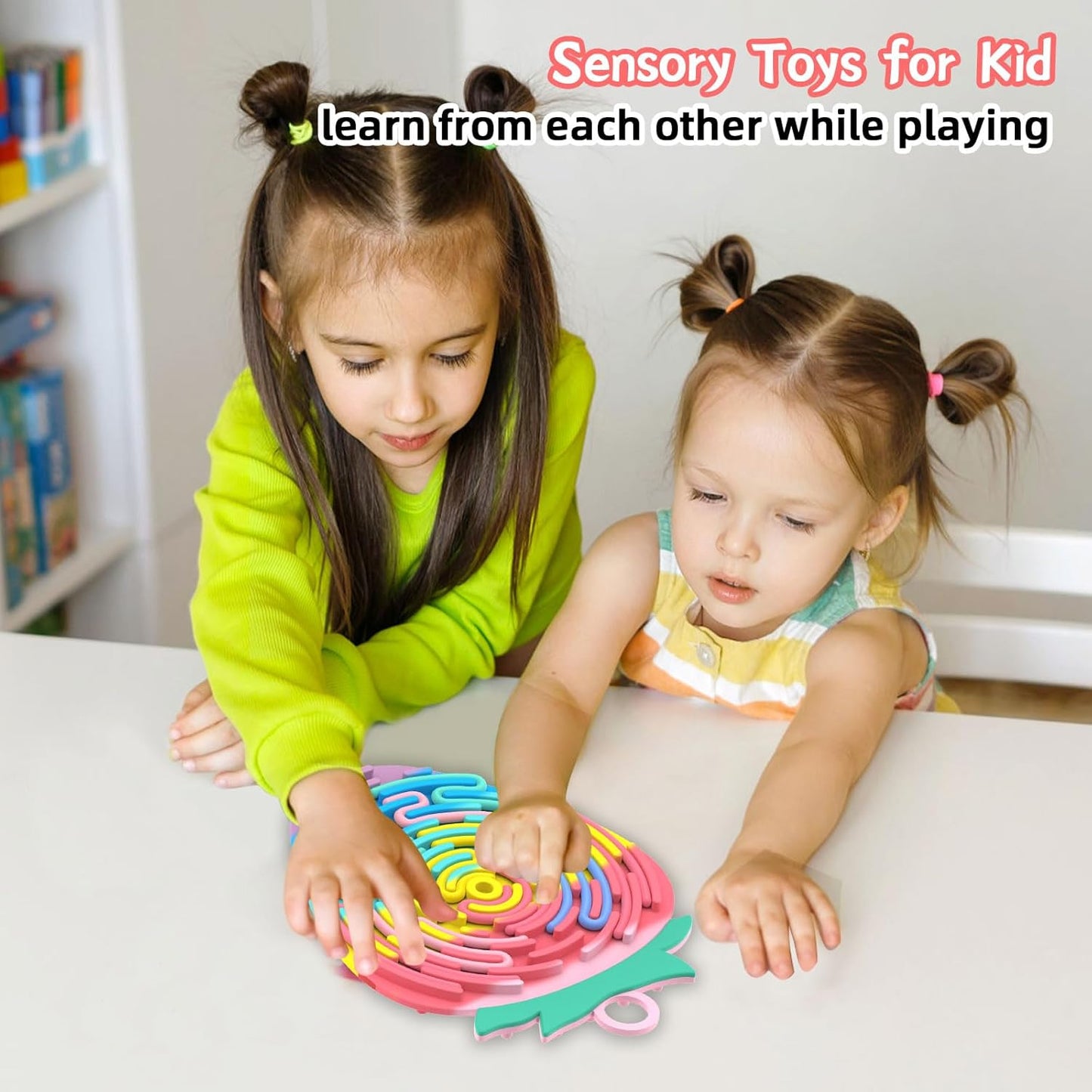 Silicone Sensory Activity Board,2 in 1 Busy Board for Fine Motor Skill, Montessori Fidget Toy for Calming, Stress, Anxiety, ADHD , Autism , Silent, No Mess , Kids 3+ & Adults (Colorful, Strawberry)