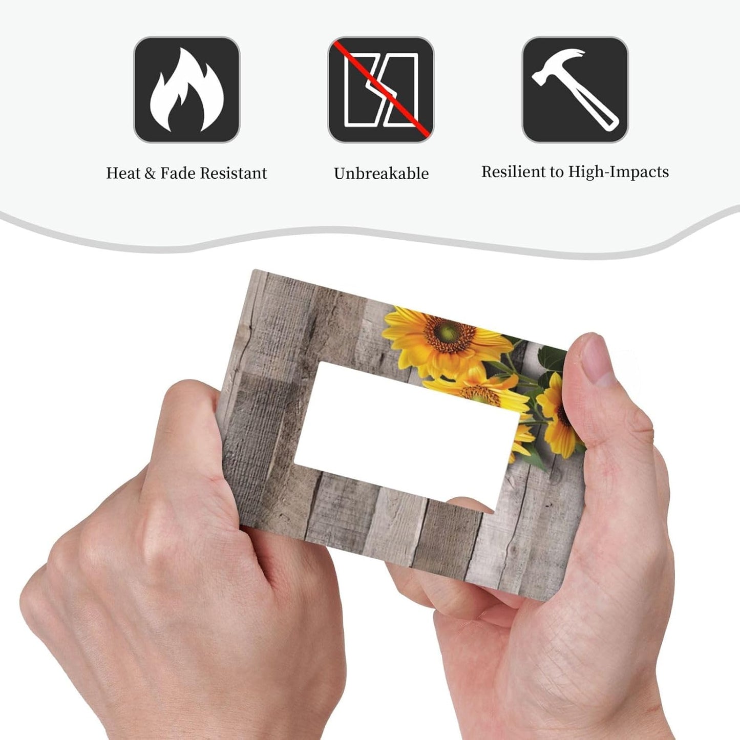 Sunflower Rustic Brown Gray Wood Decorative Outlet Covers 1 Gang Single Rocker Light Switch Cover Plate Wall Plates GFCI Faceplate for Farmhouse Home Decor