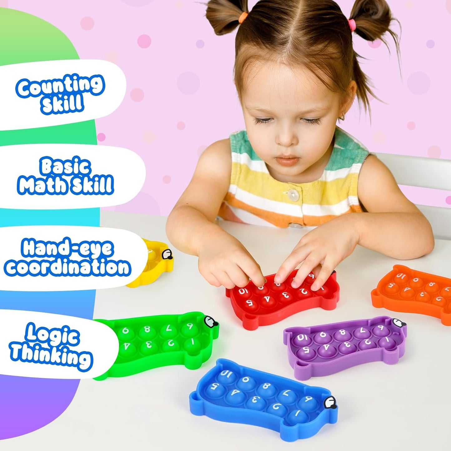 Ten-Frame Counting Toys,Math Manipulative for Elementary,Number Math Games, Montessori Educational Toy for Preschool Kindergarten Classroom Learning Activities Kids 3 4 5 Year Old