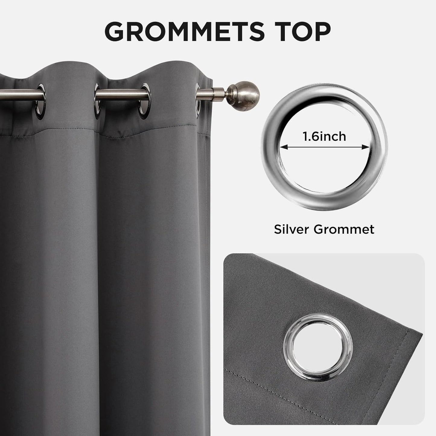 Joydeco Blackout Curtains 84 Inch Length 2 Panels Set, Thermal Insulated Long Drapes 2 Burg, Room Darkening Grommet Drapes for Living Room Bedroom Window