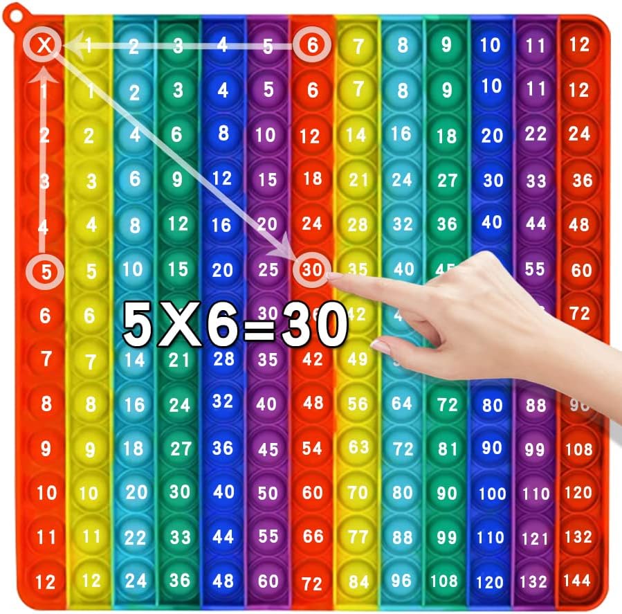 AK-SHIP Multiplication Game Table Bubble Toys Relieve Stress and Anxiety ，Education Various Teaching Operations (Multiplication Table 12*12)