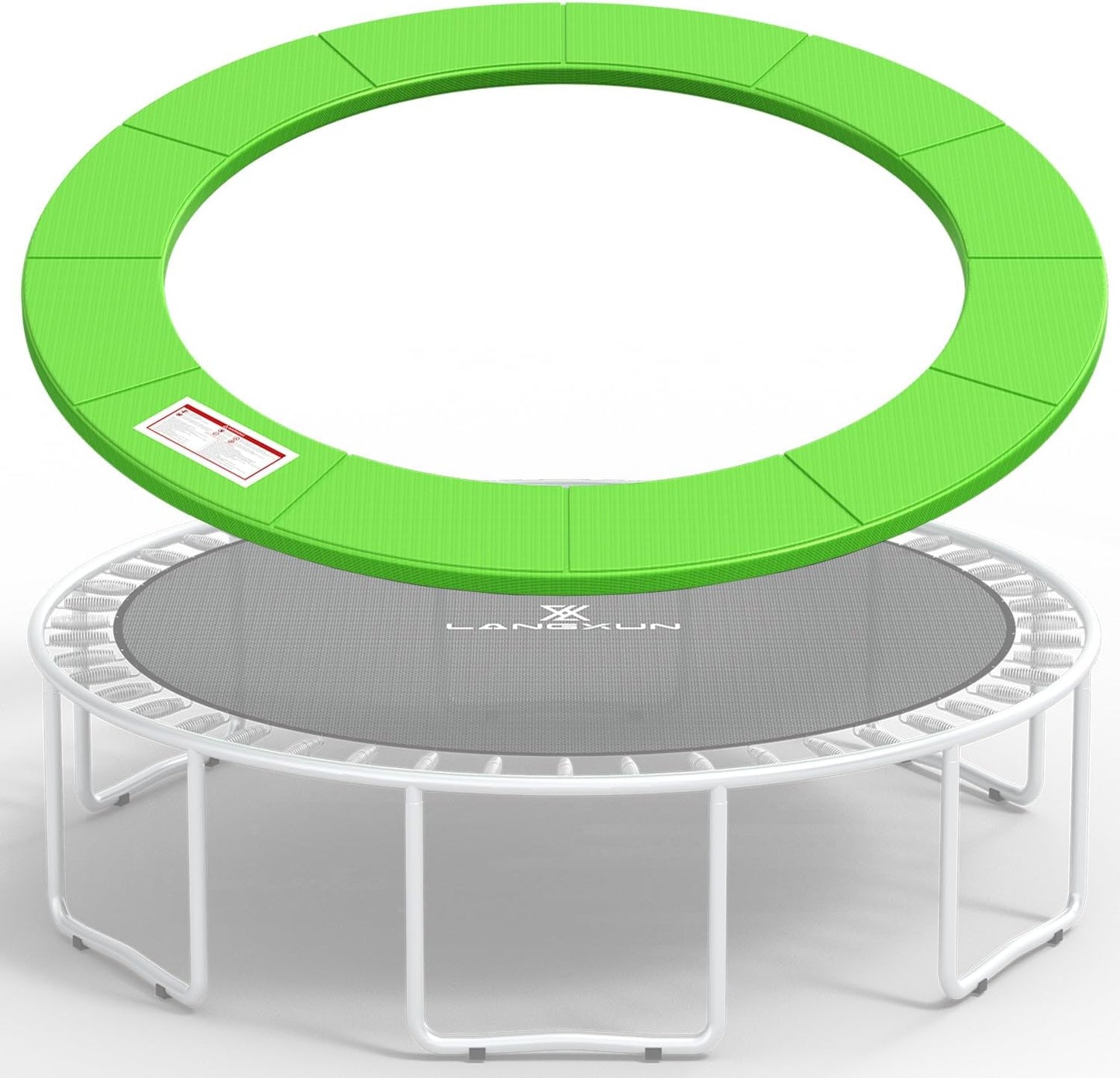 LANGXUN Universal Trampoline Repalcement Safety Pad, 8ft 10ft 12ft 14ft 15ft 16ft Waterproof Surround Spring Foam Cover for Round Frame