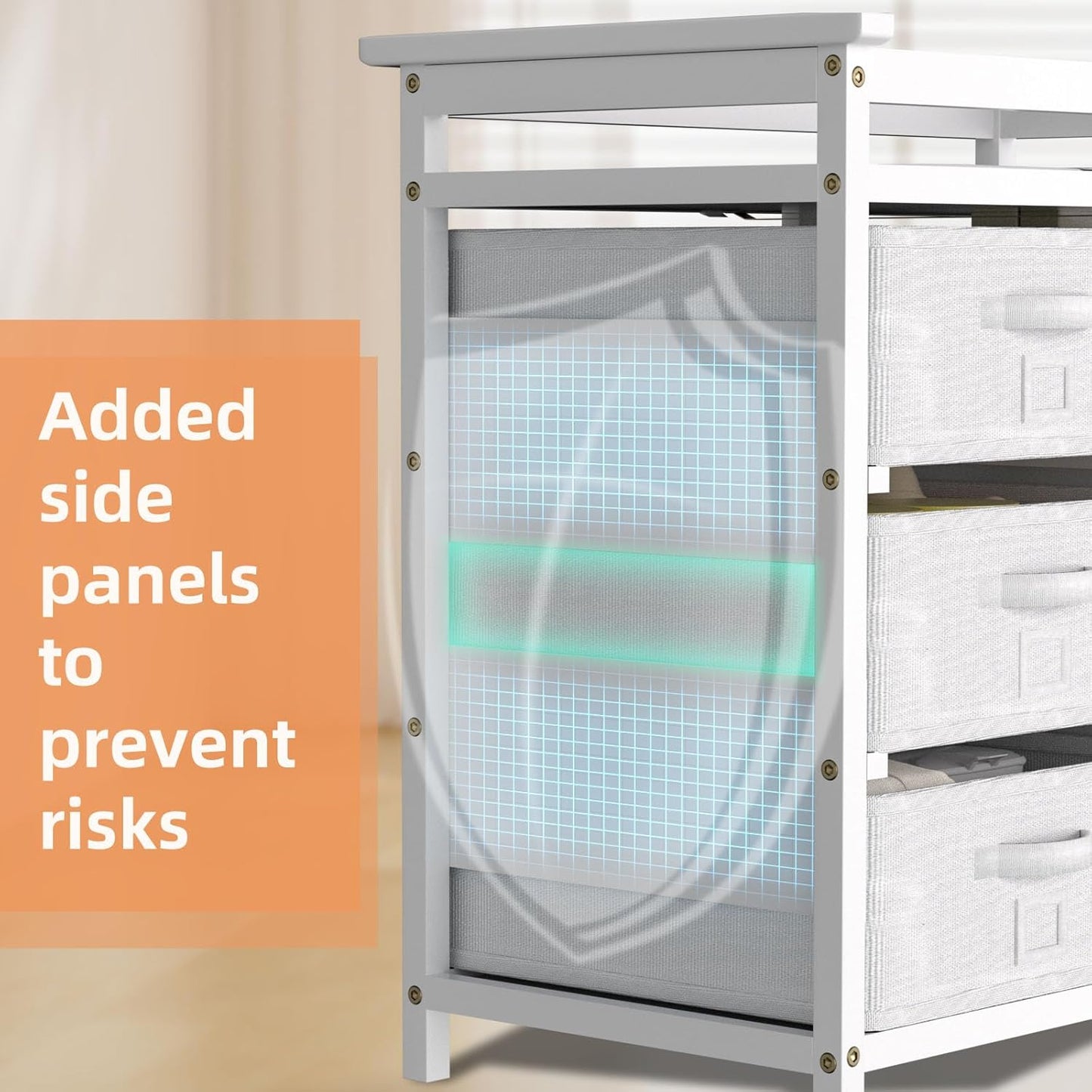 YUFU Baby Changing Table, Diaper Changing Station with 6 Storage Drawers and Changing Pad, Changing Table Dresser, White