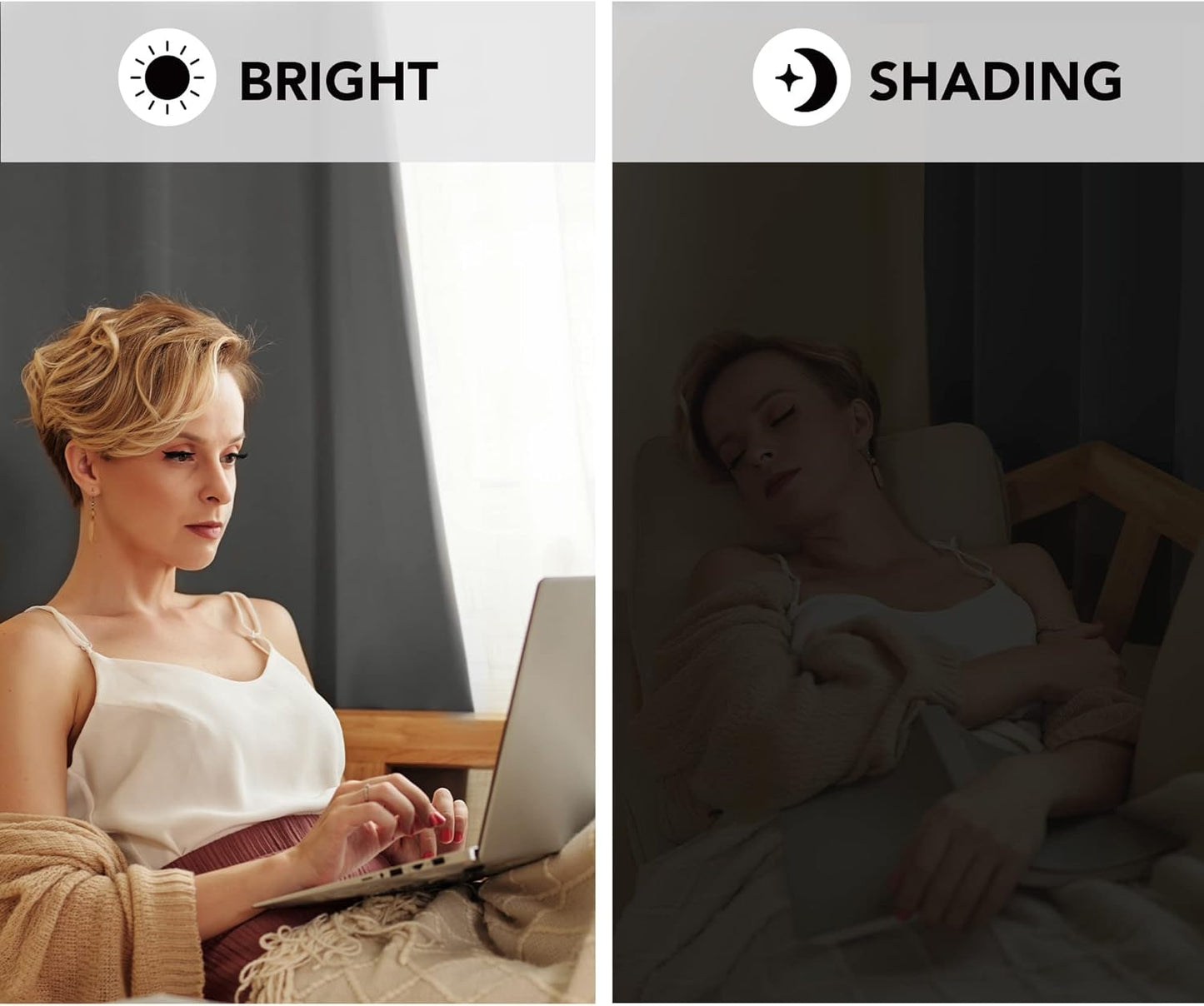 Deconovo Blackout Curtains, Room Darkening Thermal Insulated Window Drapes, Noise Reducing, Grommet Top, 2 Panels 42W x 54L Inch Machine Washable for Bedroom Living Room Nursery Light Grey