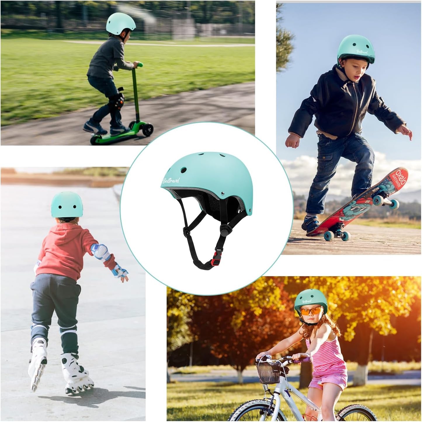 Kids Helmet, Toddler Adjustable Kids Ages 3-8 Years Old Boys Girls Multi-Sports Safety