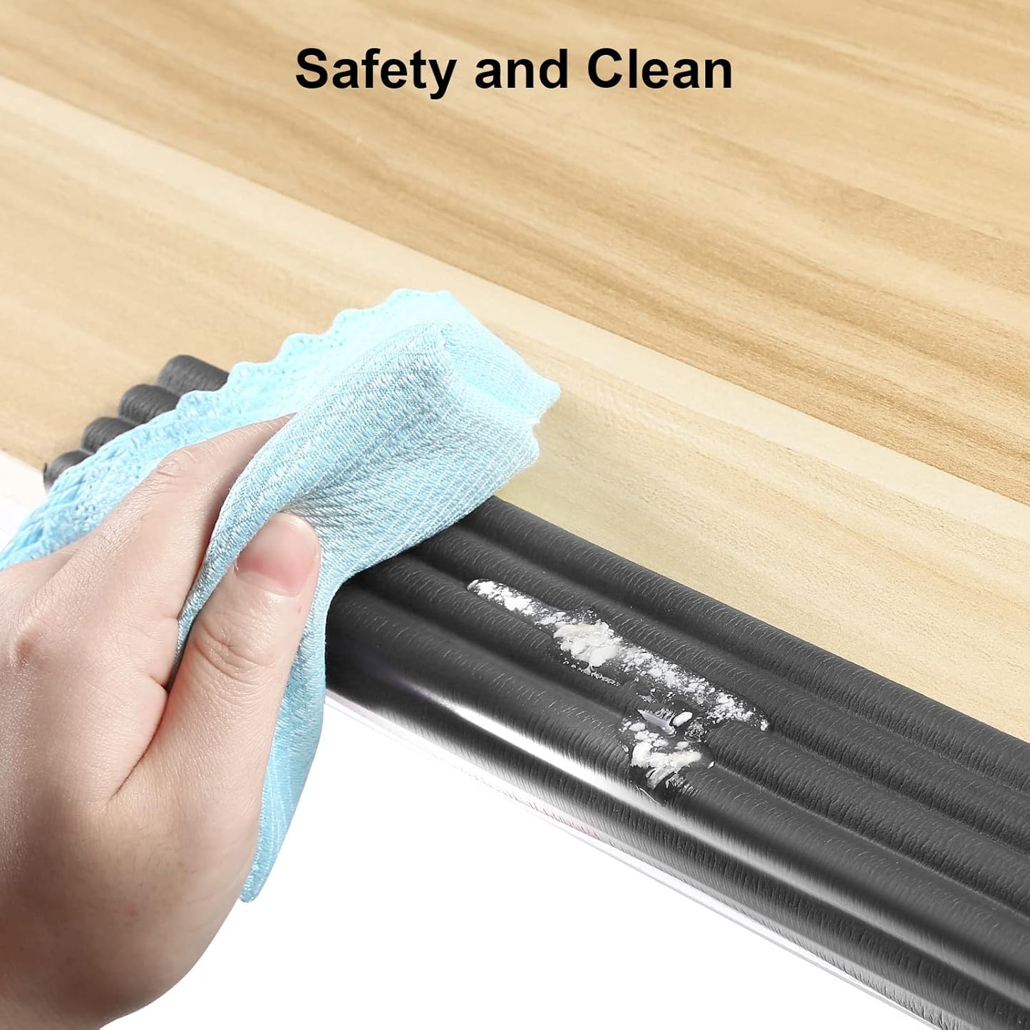 Baby Proofing Edge Protector 6.6 feet with 3M Strong Adhesive Pre-Taped, Baby Proof Padding Extra Wide Edge Safety Guards for Sharp Edges, Table, Desk- Black