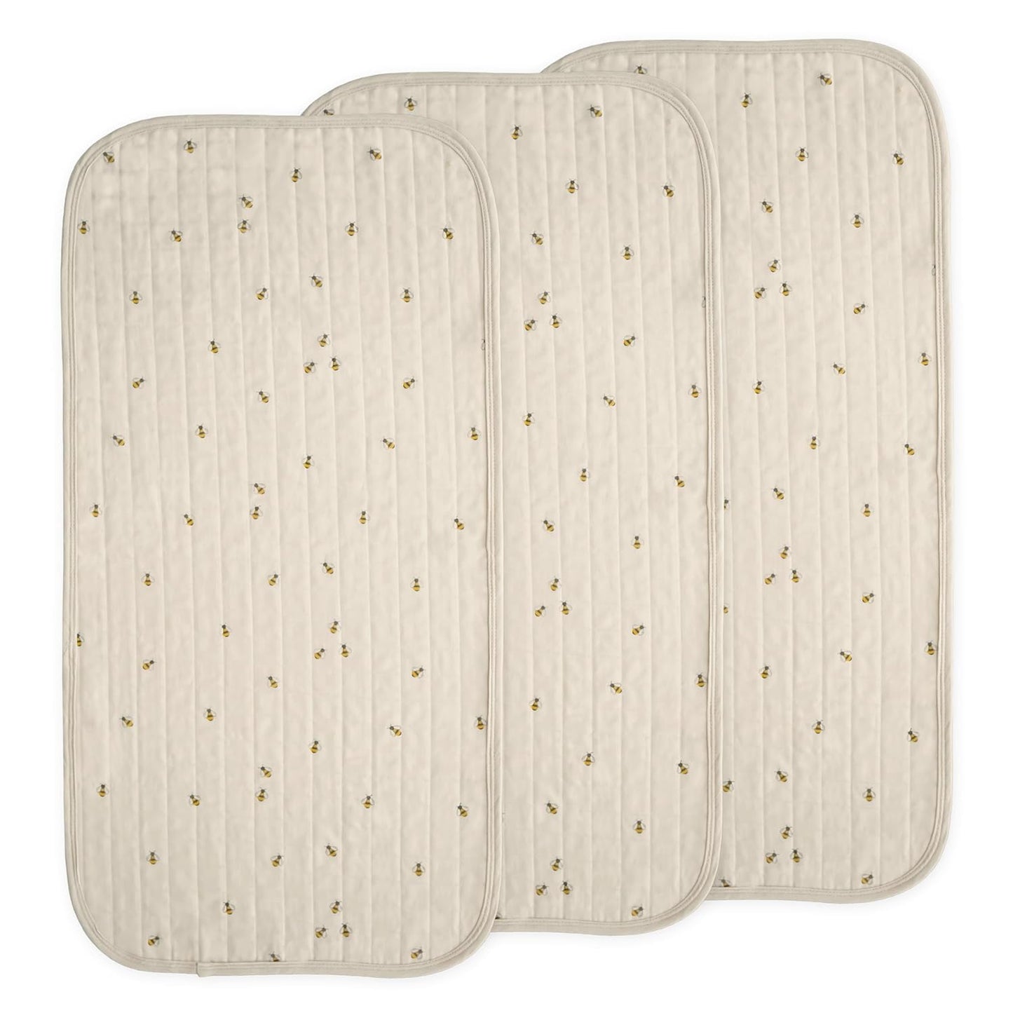 mushie Waterproof Changing Pad Liners | 100% Organic Cotton | Set of 3 (Bees Combo)