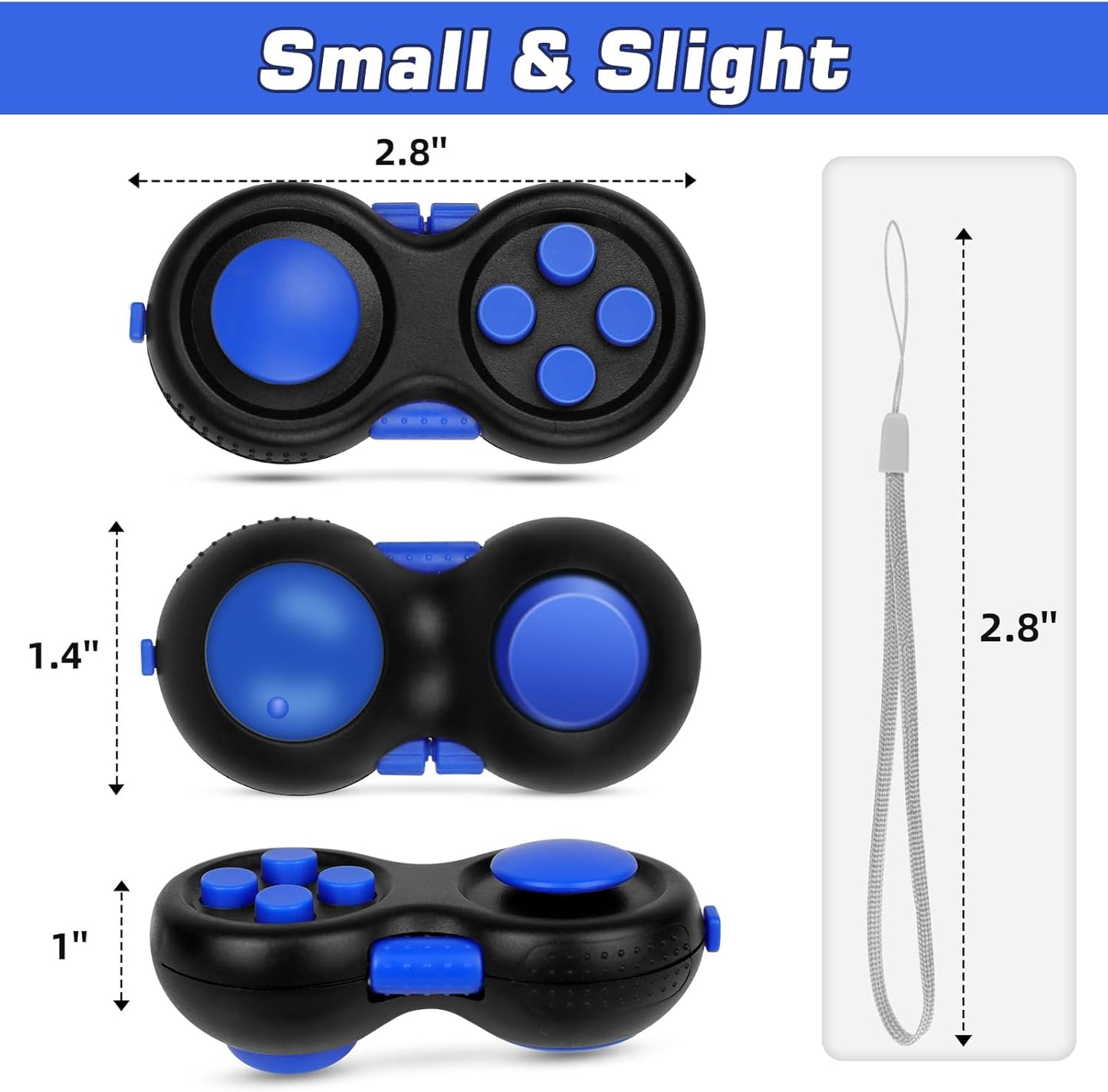 WTYCD Original Fidget Toy Game, Rubberized Classical Controller Fidget Concentration Toy with 8-Fidget Functions and Lanyard - Excellent for Relieving Stress and Anxiety…