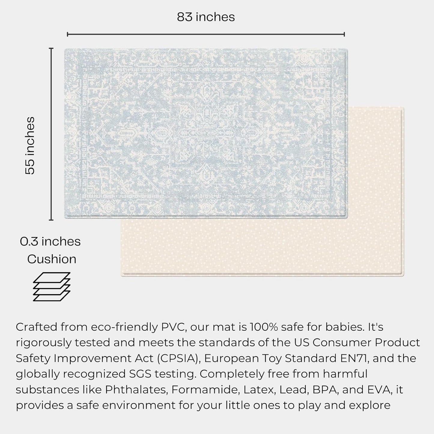 Baby Care Foldable Mat - Sea Petals(Gray), Large