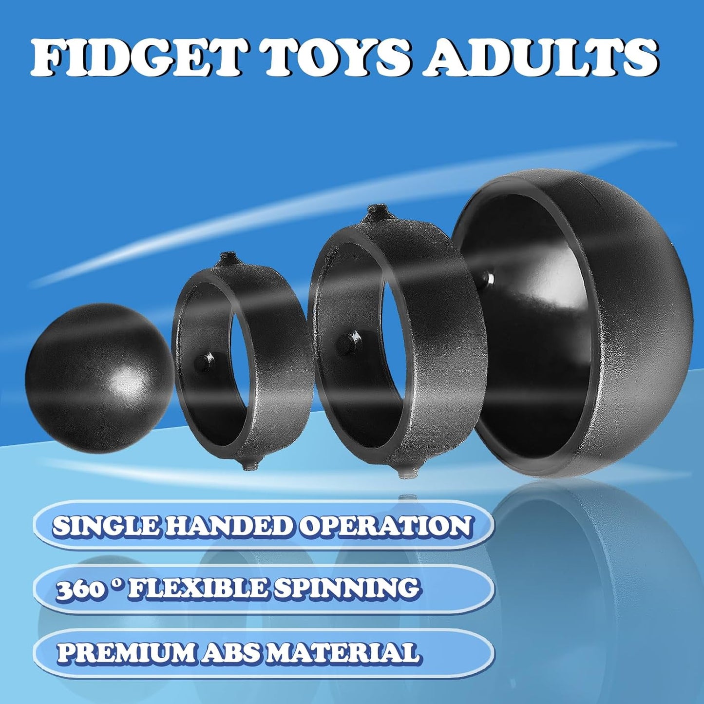 Fidget Toys Adults 2 PCs , Sensory Figette Spinner Anxiety Stress Relief Toys Quiet Fidgets Gyro for Autism ADHD Kids Gifts Cool Gadget Office Desk Toy Easter Basket Stuffers for Teen Boys
