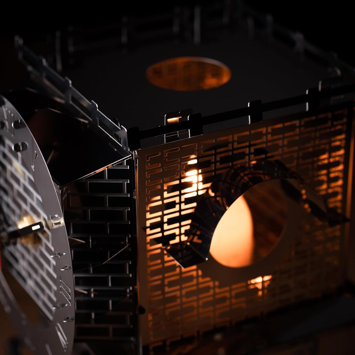 METAL-TIME 3D Model Brain Teaser Puzzle Stainless Steel Metal Craft Desk & Shelf Clock Kit Enjoyable DIY Construction | Functioning Clock with Fluorescent Arrows & Candle Place Puzzle Master of Time