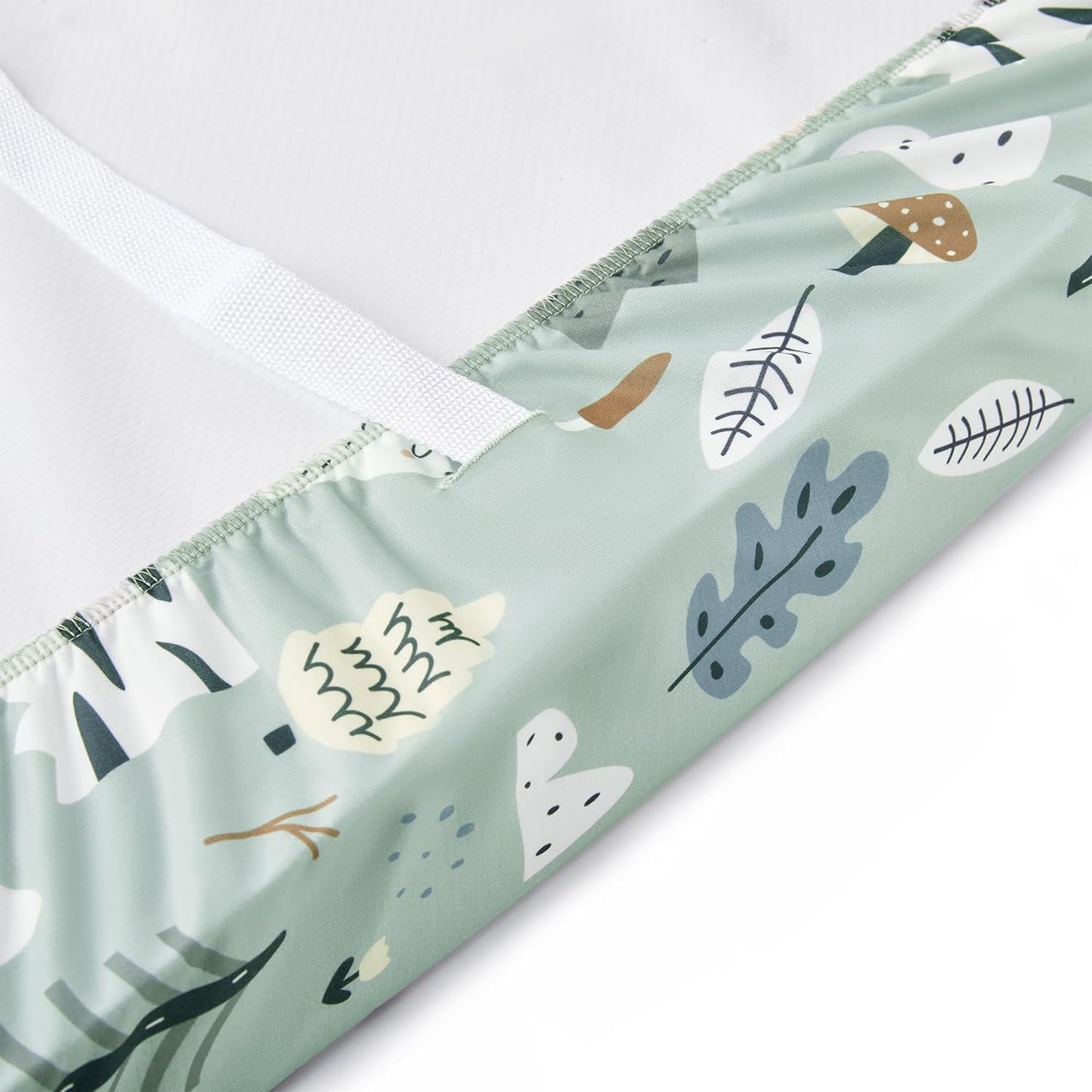 TILLYOU Changing Pad Cover Set in Soft Jersey Material - Fits 32"/34''x16 Contoured Pad for Babies, Jungle Walk and White Stripes