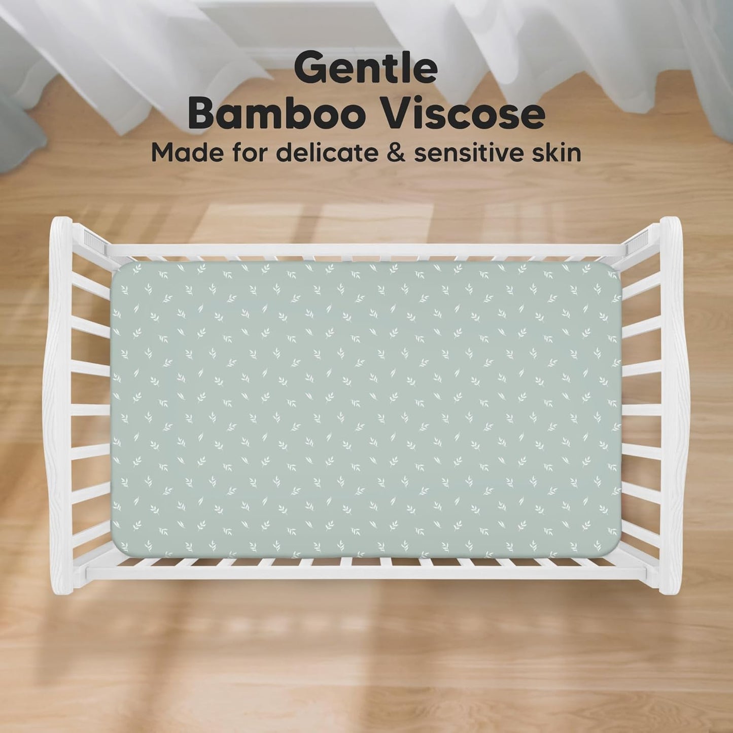 KeaBabies 2-Pack Baby Crib Sheets for Boys, Girls - 52x28 Viscose Derived from Bamboo Toddler Bed Sheets Neutral, Fitted Crib Mattress Cover for Standard Baby Bedding, Soft & Cozy (Prairie)