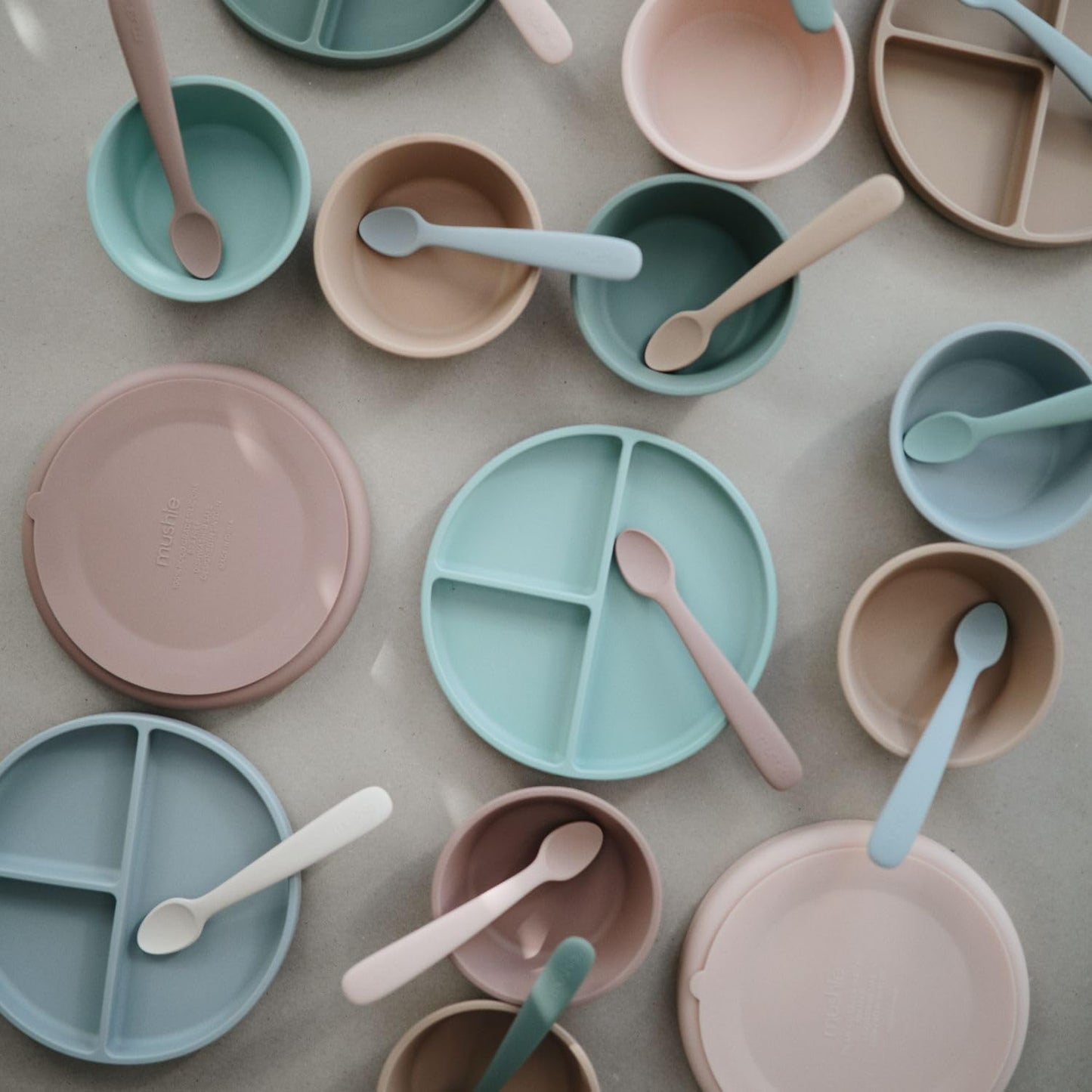 mushie Silicone Baby Feeding Spoons | 2 Pack (Ivory)