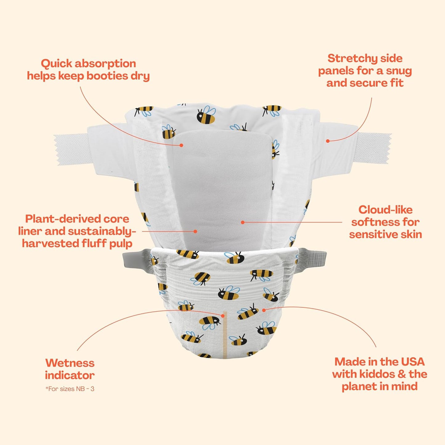 Hello Bello Premium Diapers Size 6 (35+ lbs) Daring Doodlers Designs, 17ct Jumbo Pack