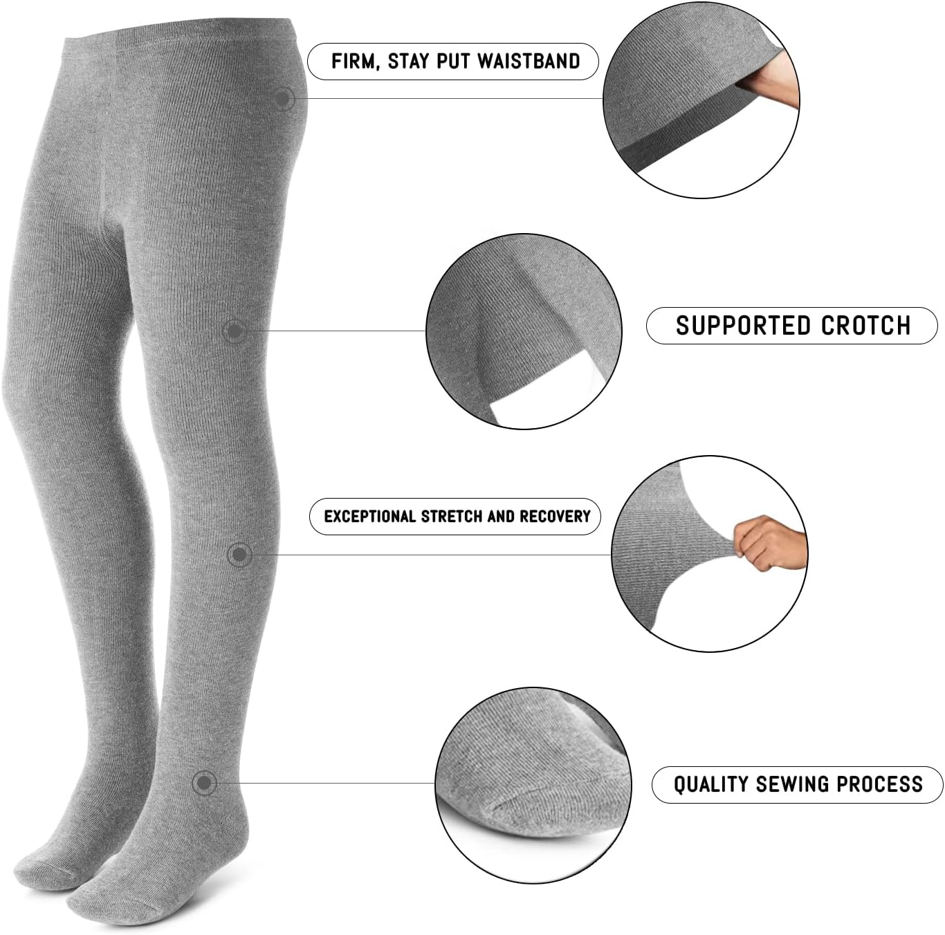 Kids, Girls thin Ribbed Cotton tights, Comfy, Soft Flat Tights Made from Breathable cotton| Great Tights For Uniform,