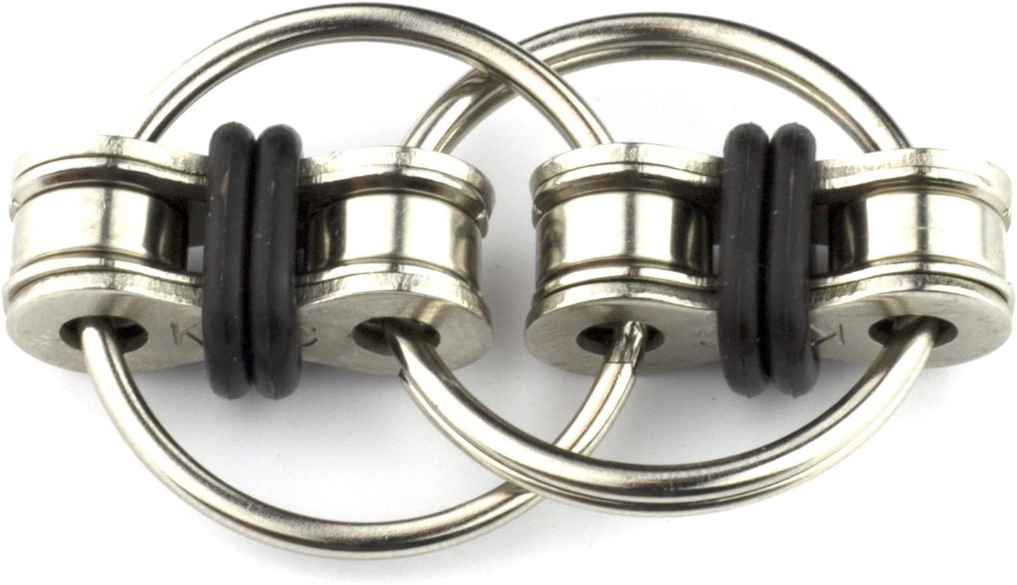 Tom's Fidgets Original Flippy Chain Fidget Toy - Perfect for ADHD, Anxiety, and Autism - Bike Chain Fidget Stress Reducer for Adults and Kids (2, Black)