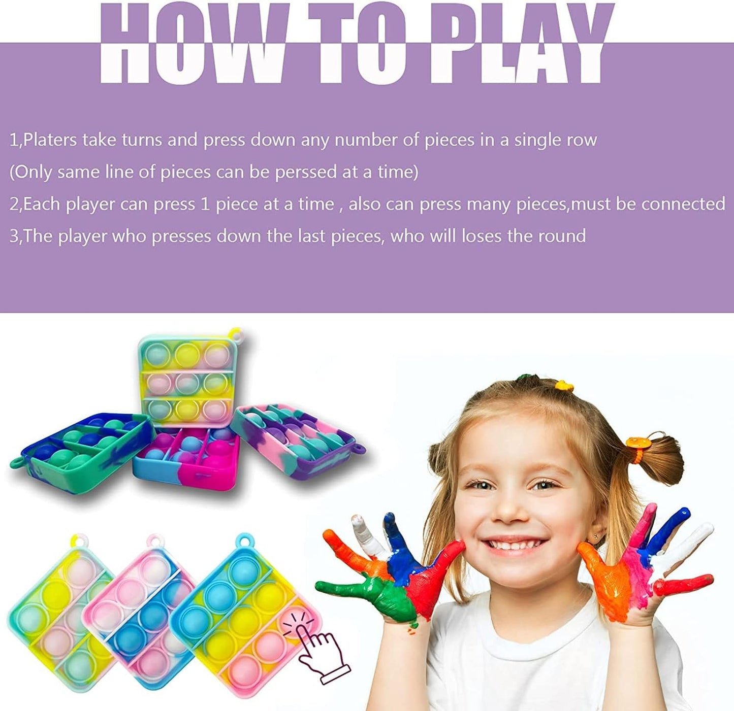 120pcs Random Color Mini Squeeze Pop Bubble Fidget Sensory Toys, Mini Keychain Wrap Small Relieve Anxiety Stress Toy, Pop Bulk Silicone Classroom Prize for Kids Adult Party Gift