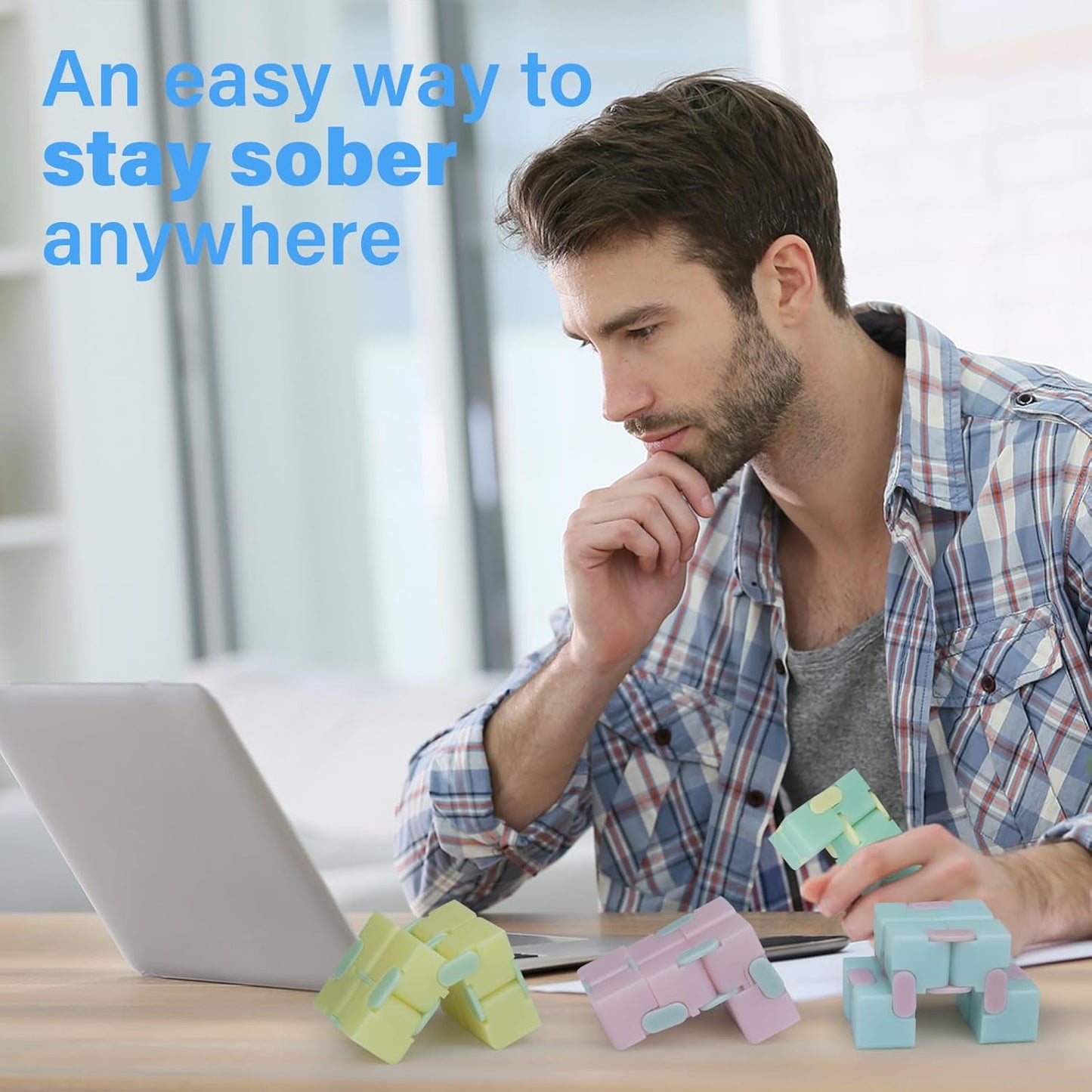 Infinitycube Fidget Toy Stress Relieving Fidgeting Game for Kids and Adults,Cute Pocket-sized Unique Gadget for Anxiety Relief and Kill Time (4, Light Up Macarons)