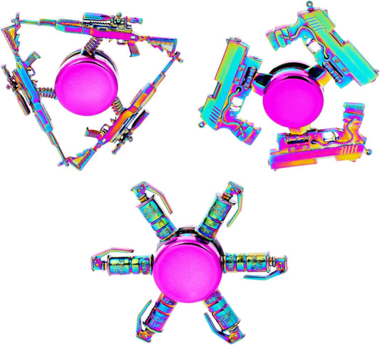 Fidget Spinners Set, Metal Desk Toys for Kids Adults Boys Girls, Hand Spinner Sensory Toys for Party Favors, Stocking Stuffers (3 Pack) (Style-3)