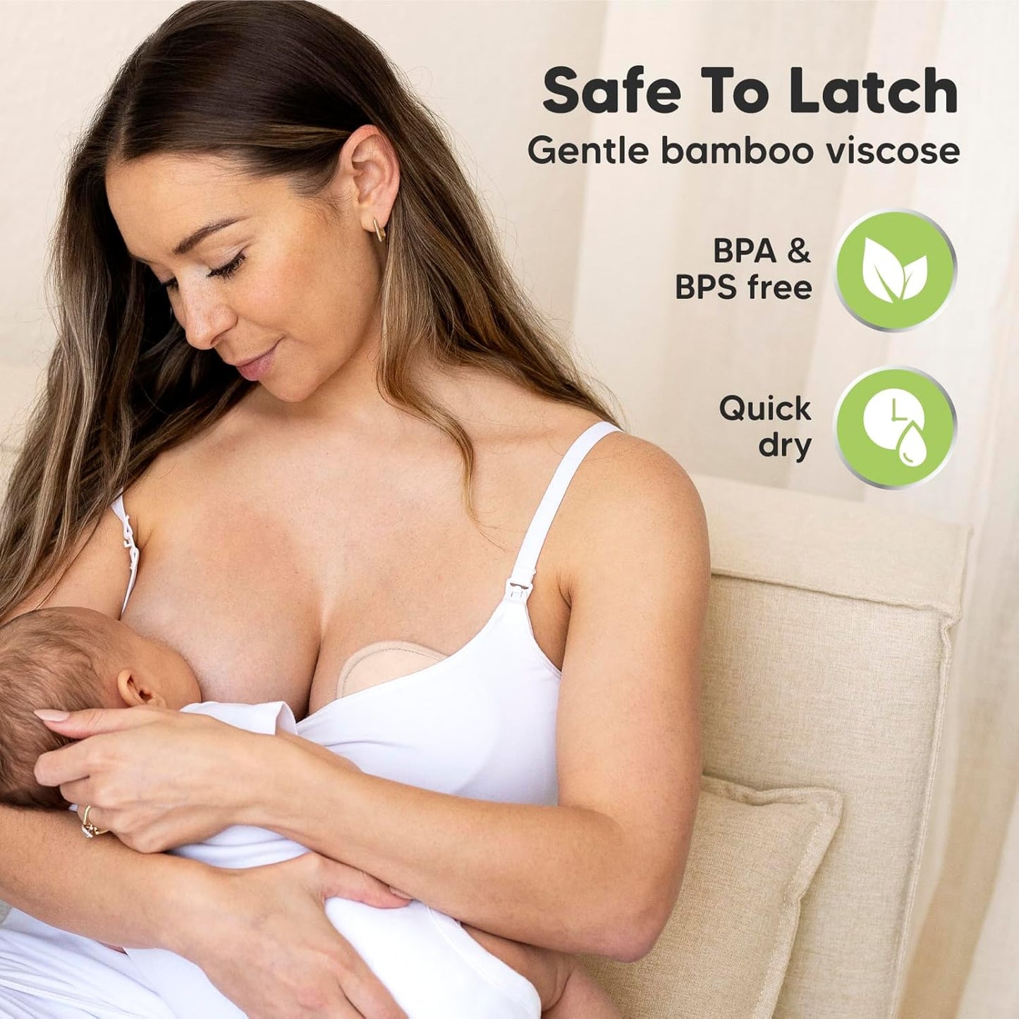 14-Pack Organic Nursing Pads - Washable Breast Pads for Breastfeeding, Nursing Bra Nipple Pads for Breastfeeding, Pumping Bra Reusable Breast Pad, Maternity Breastfeeding Bra Pad (Bare Beige, L 4.8")