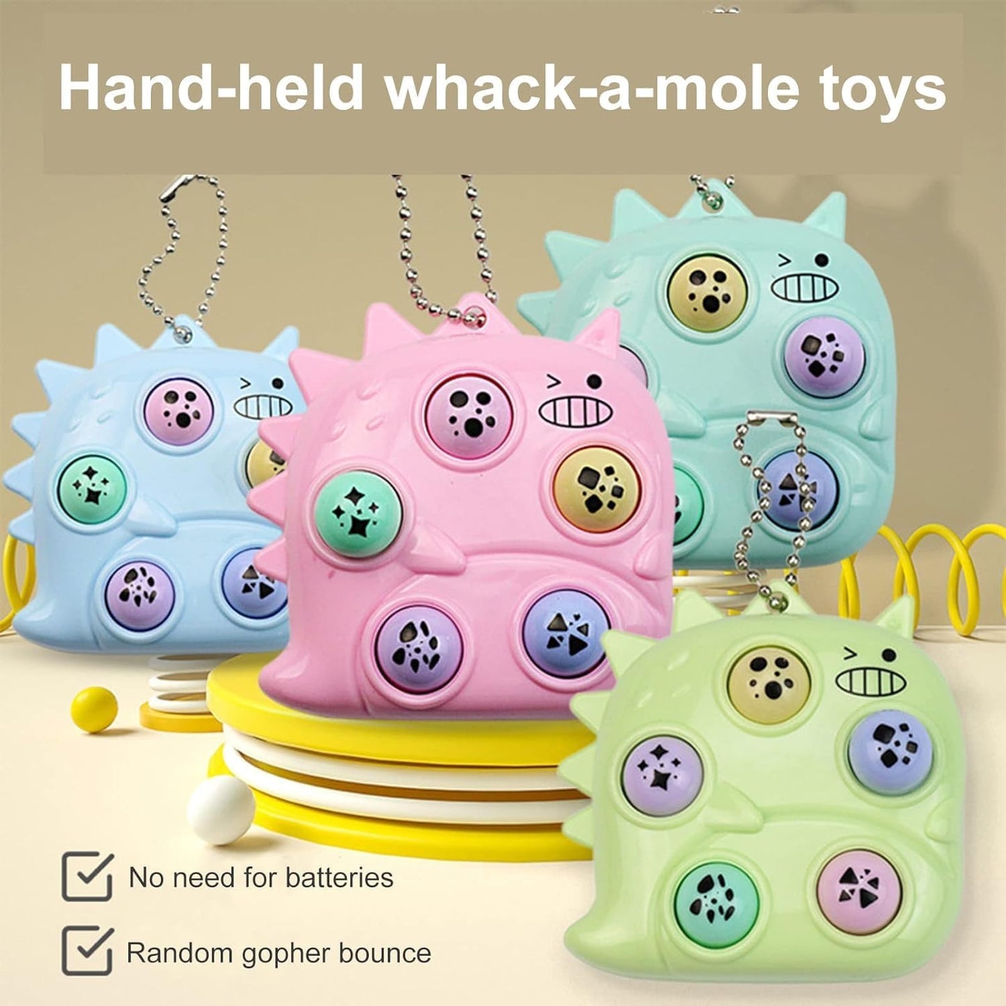 Light Green Hamster Catching Game Keychain, Stress Relief Sensory Fidget Toy Hand Eye Coordination Fidget Toy 2.7"x1.4" Fidget Blocks