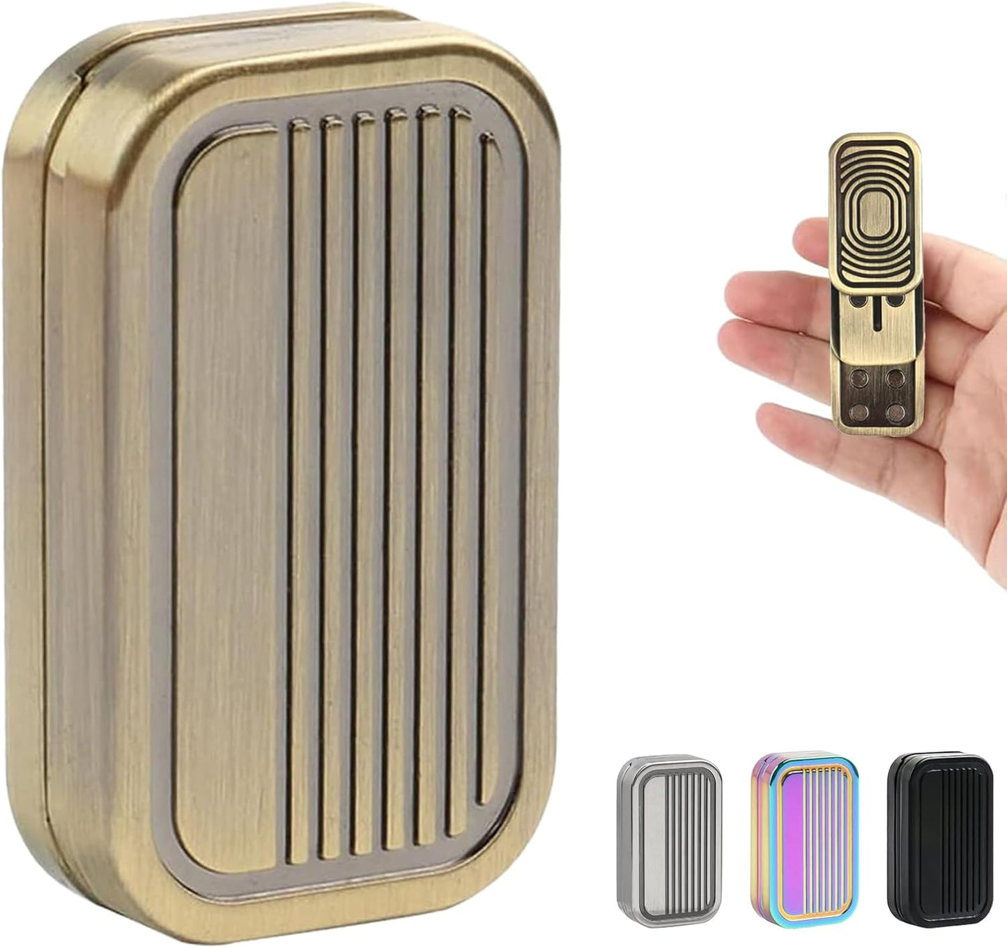 Fidget Slider 3 Layer EDC Gadgets Toy, Metal Magnetic Haptic Fidget Toys for Adults Anxiety/ADHD/Stress Relief, Gift for Boyfriend, Husband and Father (Golden)