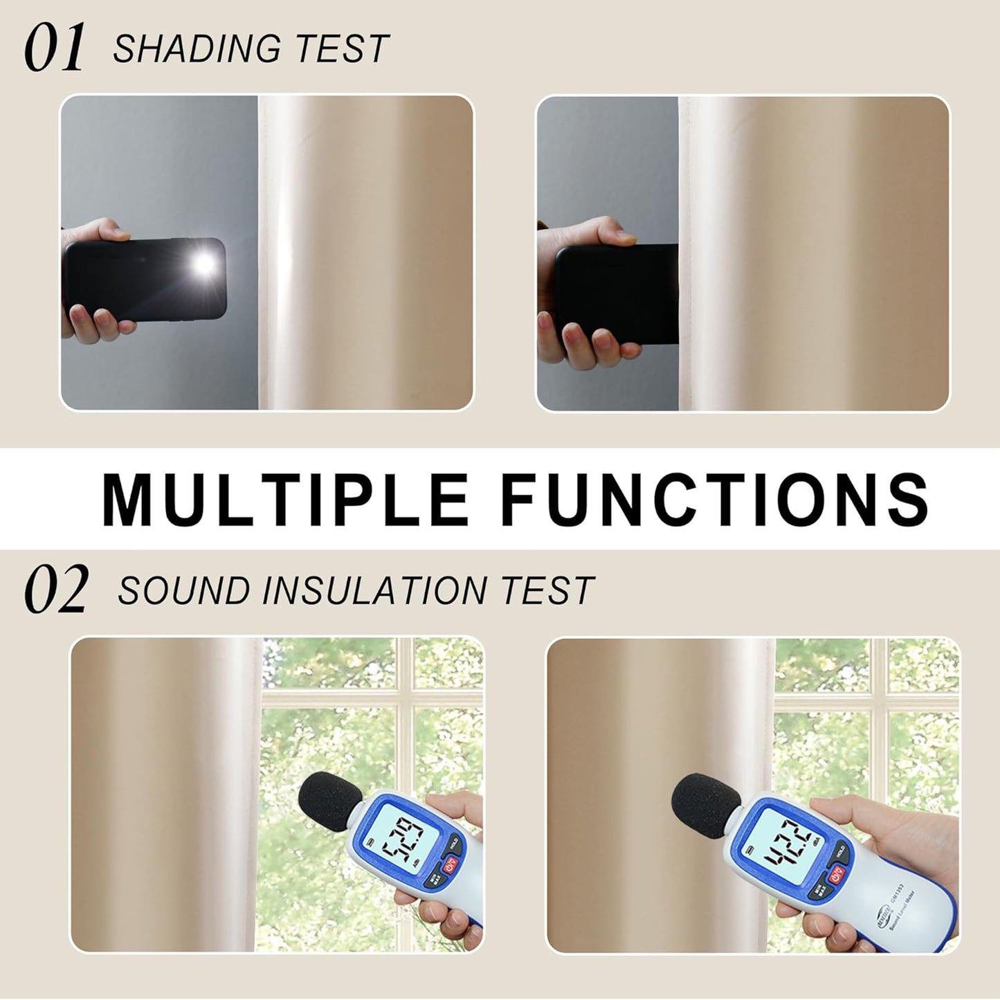 XWZO 100% Blackout Curtains 84 Inches Length with Tiebacks, Light Blocking Rod Pocket Window Drapes with Black Liner Backing for Bedroom/Kid's Room, Biscotti Beige, W70 x L84, Set of 2