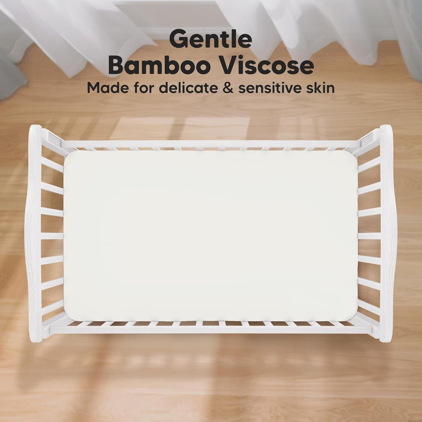 KeaBabies 2-Pack Baby Crib Sheets for Boys, Girls - 52x28 Viscose Derived from Bamboo Toddler Bed Sheets Neutral, Fitted Crib Mattress Cover for Standard Baby Bedding, Soft & Cozy (Soft White)