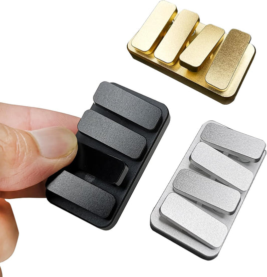 Premium Magnetic Metal Fidget Slider - EDC Haptic Clicker Stress Relief Toy for Adults, Anxiety & ADHD Relief, Pocket-Sized, Durable, Quiet Control, for Men & Women.(Black)