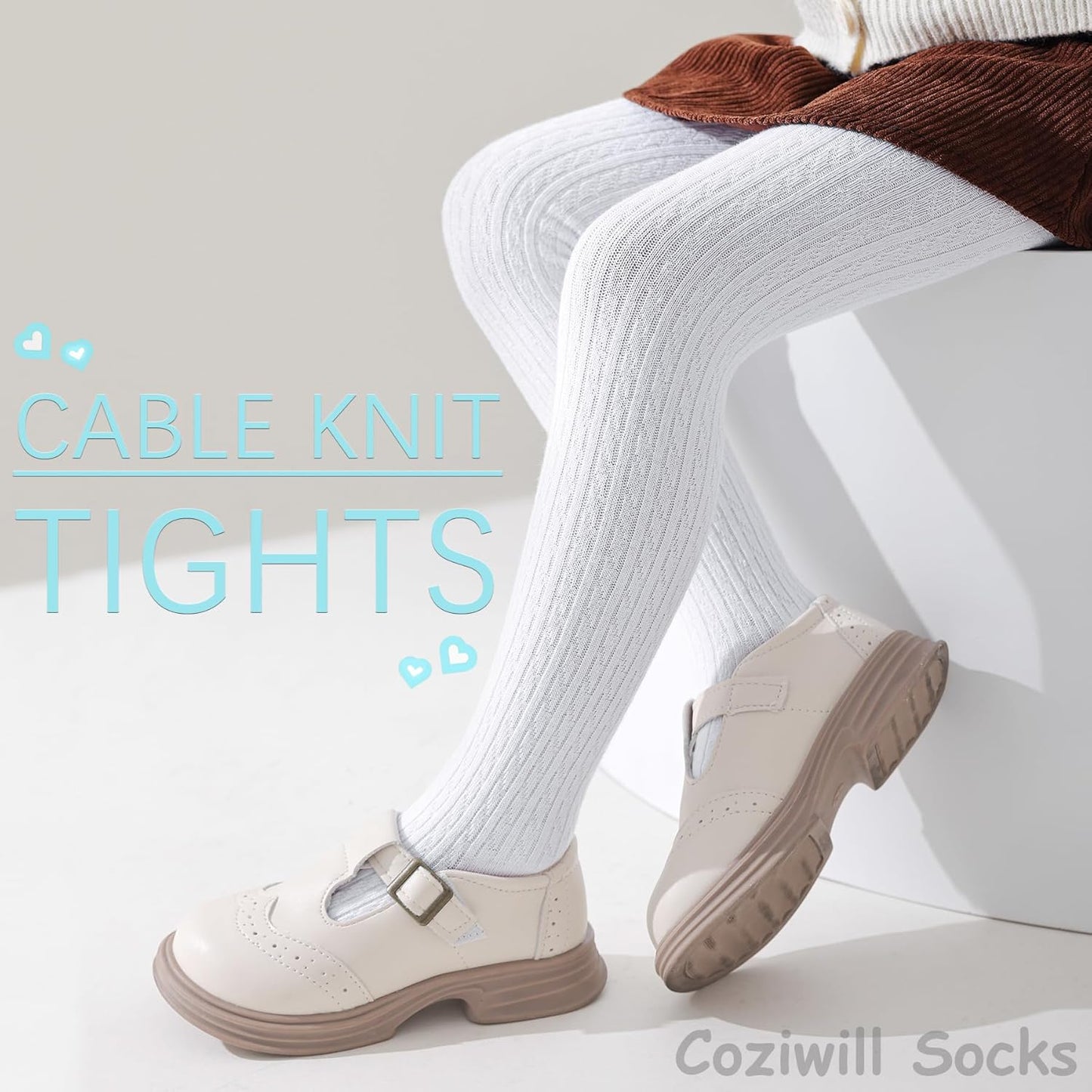 Girls Tights Seamless Toddler Stockings Tights Soft Cotton Cable Knit Baby Girl Tights Leggings 4-12 Years