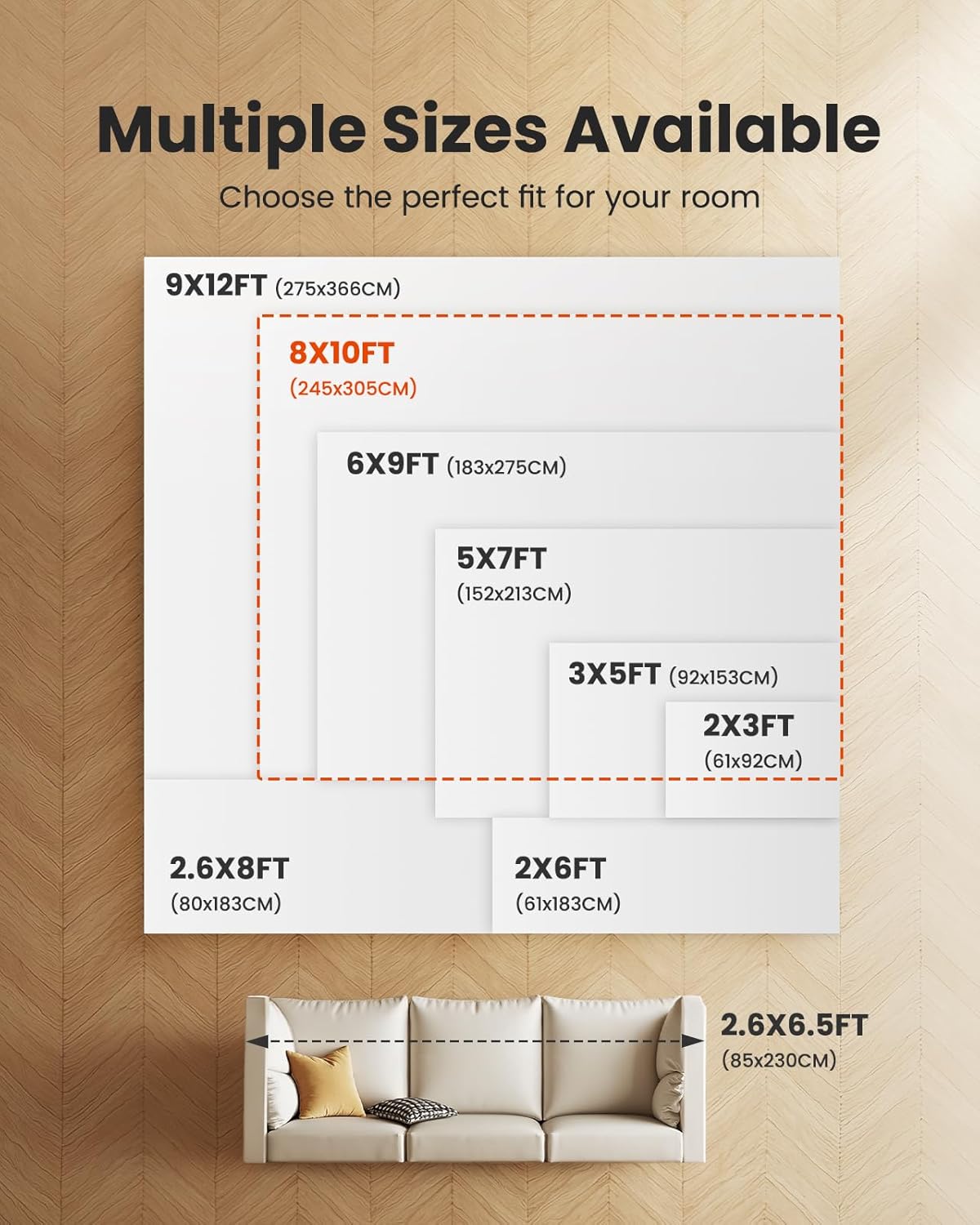 Amada 8x10 Area Rug, Modern Abstract Living Room Rug with Non-Slip Backing & Short Pile, Large Washable Rug with Abstract Pattern for Living Room, Bedroom and Dinning Room, Blue