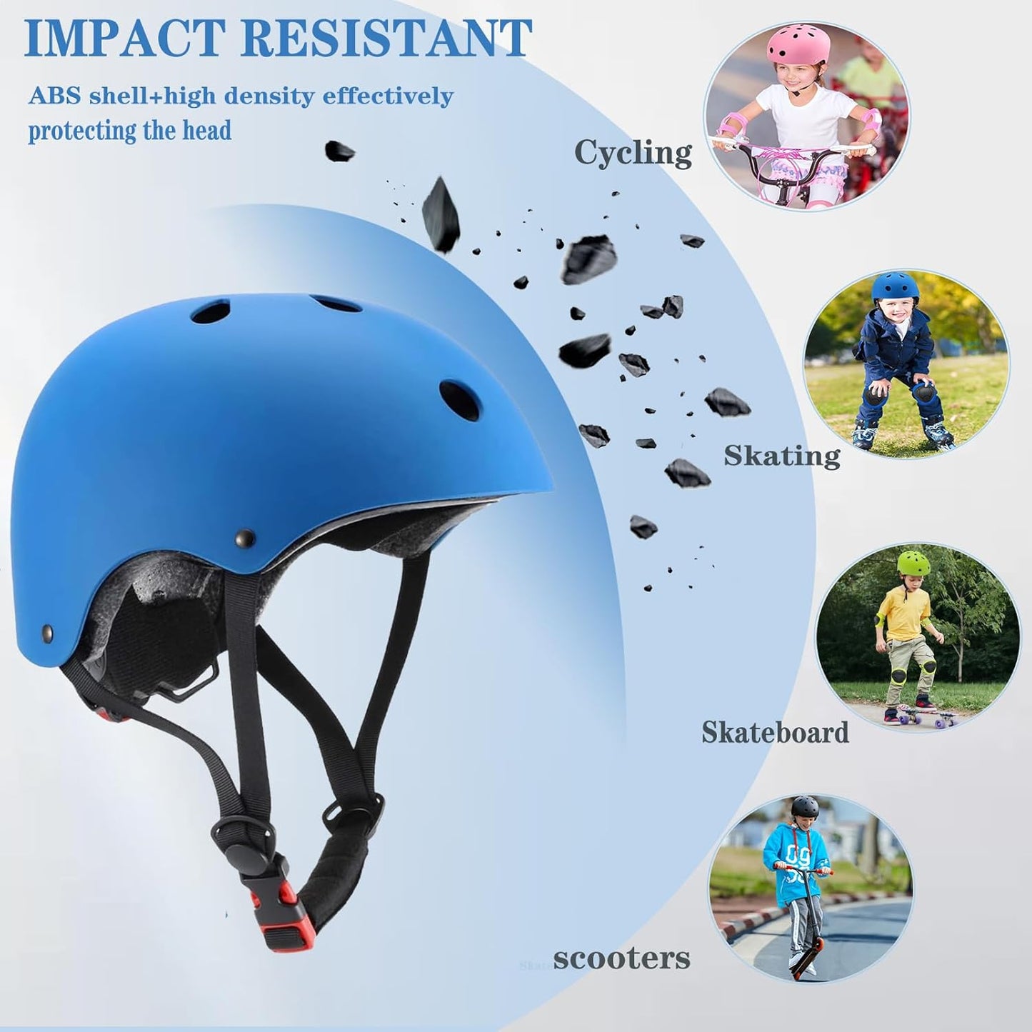 Kids Helmet,Toddler Skateboard Helmets for Ages 2-3-5-8-14 Years Boys Girls with Knee and Elbow Pads Wrist Guards fit Roller Skates,Skateboarding,Skating Scooter Adjustable Kids Helmet