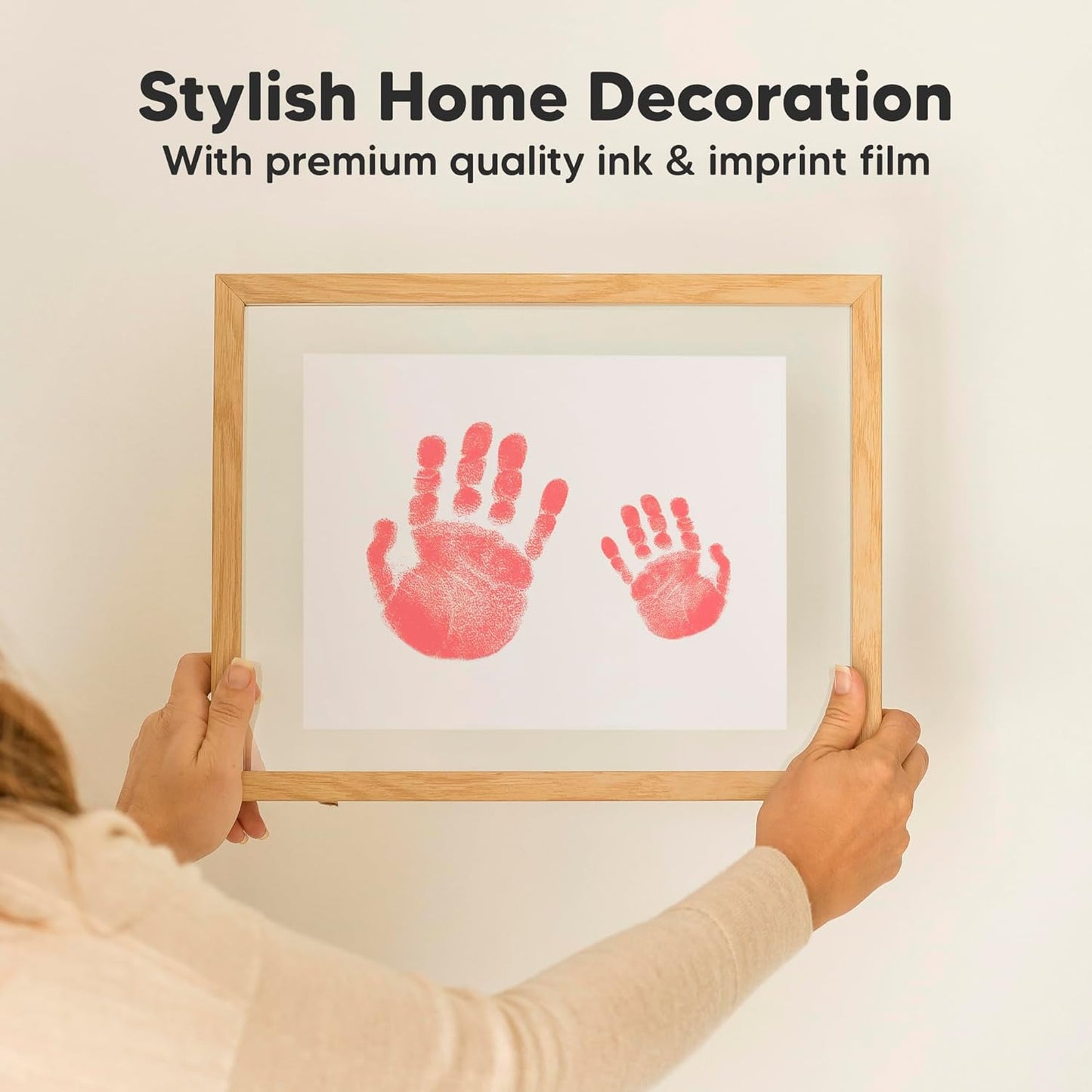 1-Pack Inkless Baby Hand and Footprint Kit - Mess Free Ink Pad for Newborn Keepsake, Dog Nose & Paw Print Kit, Clean Touch Ink Pad for Baby Hand & Footprints, Ideal New Mom Gifts (Candy Pink, J)