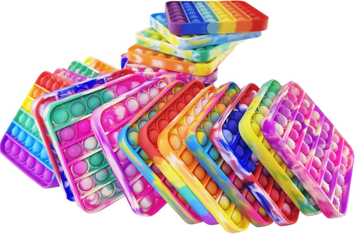 12 Pcs Pop Bubble Fidget Toys for Party Favors, Stress Relief Pressure Relieving Toys for Kids, Pop Bulk Toddler Toys for Christmas Valentine Birthday Gifts and Classroom Prizes