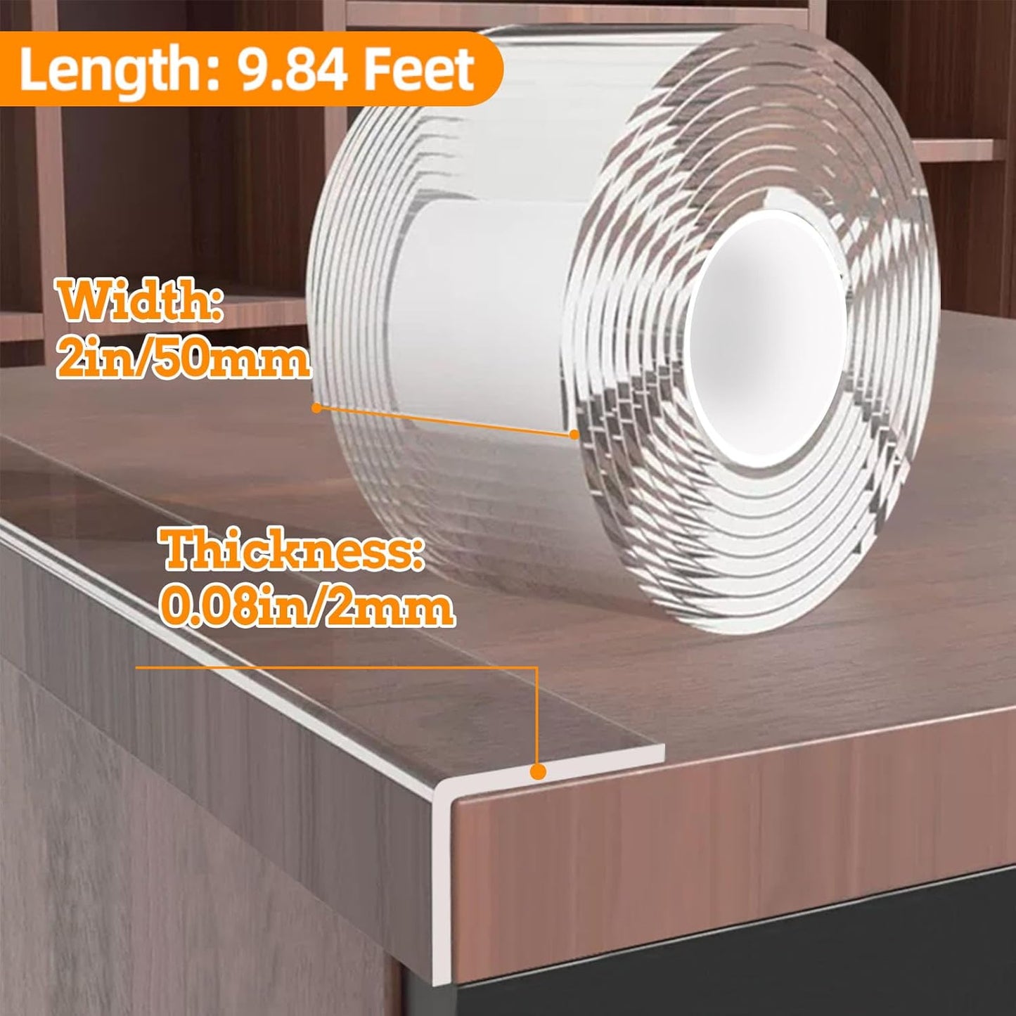 Clear Soft Corner Protectors for Furniture Strip,2 in x 9.84 FT,Sharp Edge & Table Bumper,Window Edge,Wall Protector, Soft Corner Guards Safe for Proof,Table Corner Protectors in Family