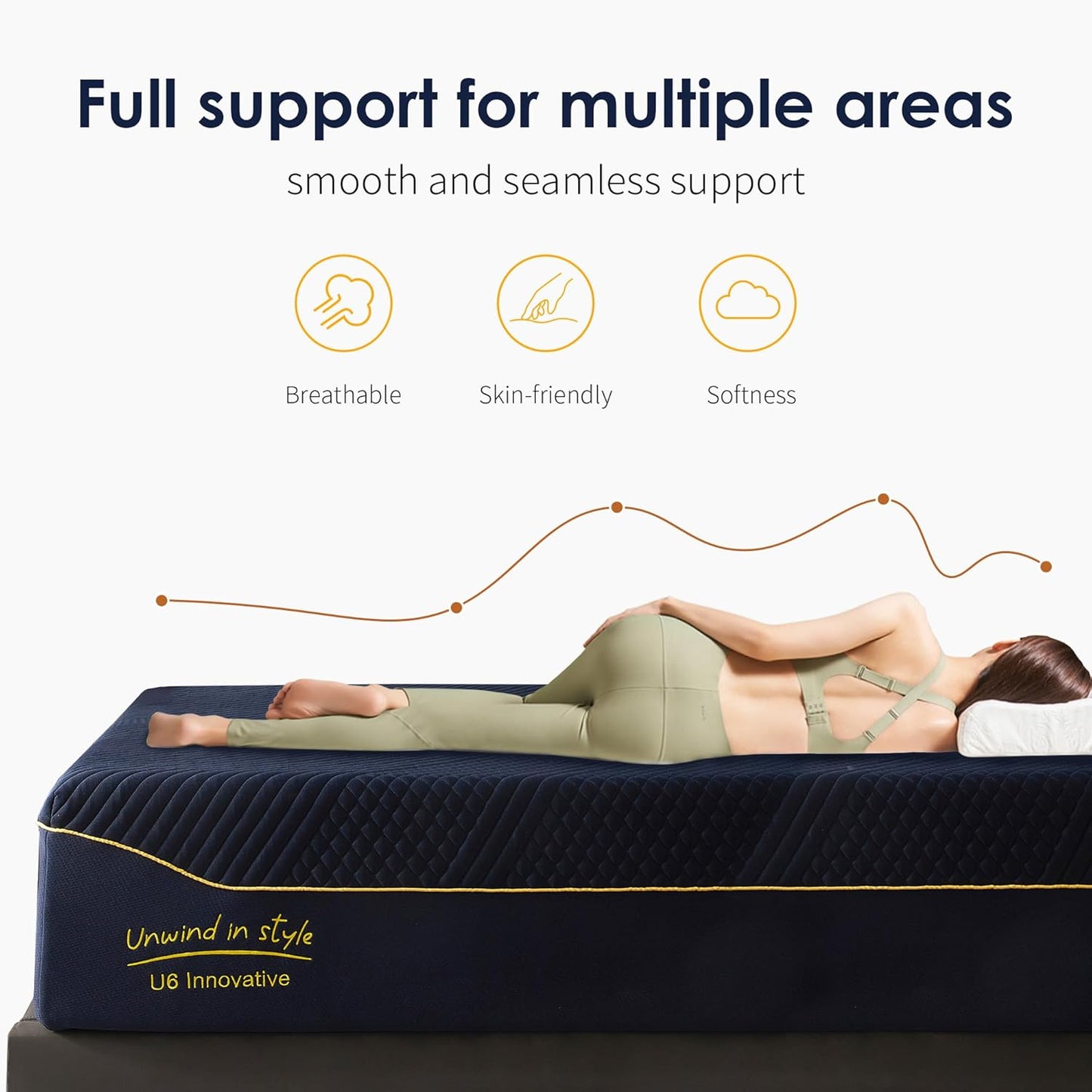 12 Inch Gel-Infused Memory Foam Mattress Full Size,Medium Soft with Removable Washable Cover Cooling Gel Bed in a Box,CertiPUR-US Certified,54"X75"X12" Navy Blue