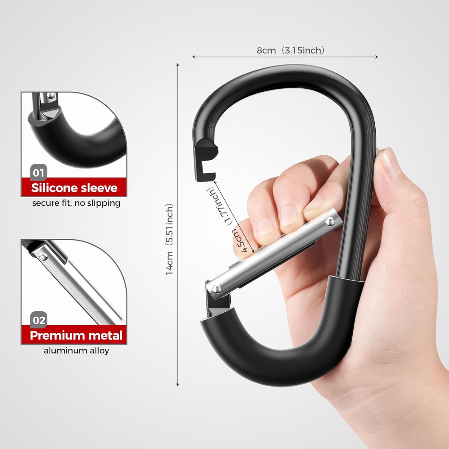 SURDOCA Stroller Hooks, 2Pcs Large Stroller Hooks for Bags, Universal Stroller Clips and Hooks, Mommy Hook for Stroller Heavy Duty, Stroller Accessories for Mom