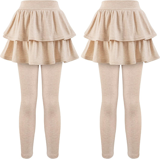 Girls School Uniform Pants Leggings with Skirts Stretch Warm Jegging 4-12 Years