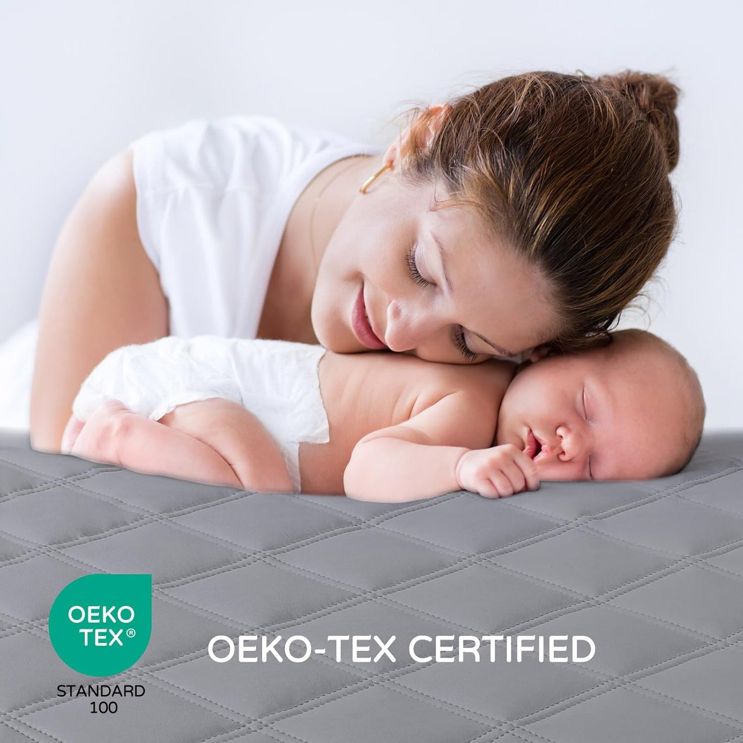 Yoofoss Waterproof Crib Mattress Protector 2 Pack, Quilted Crib Mattress Pad Cover Ultra Soft and Breathable, Machine Washable Toddler Mattress Protector for Standard Baby Crib Size 52''x28''