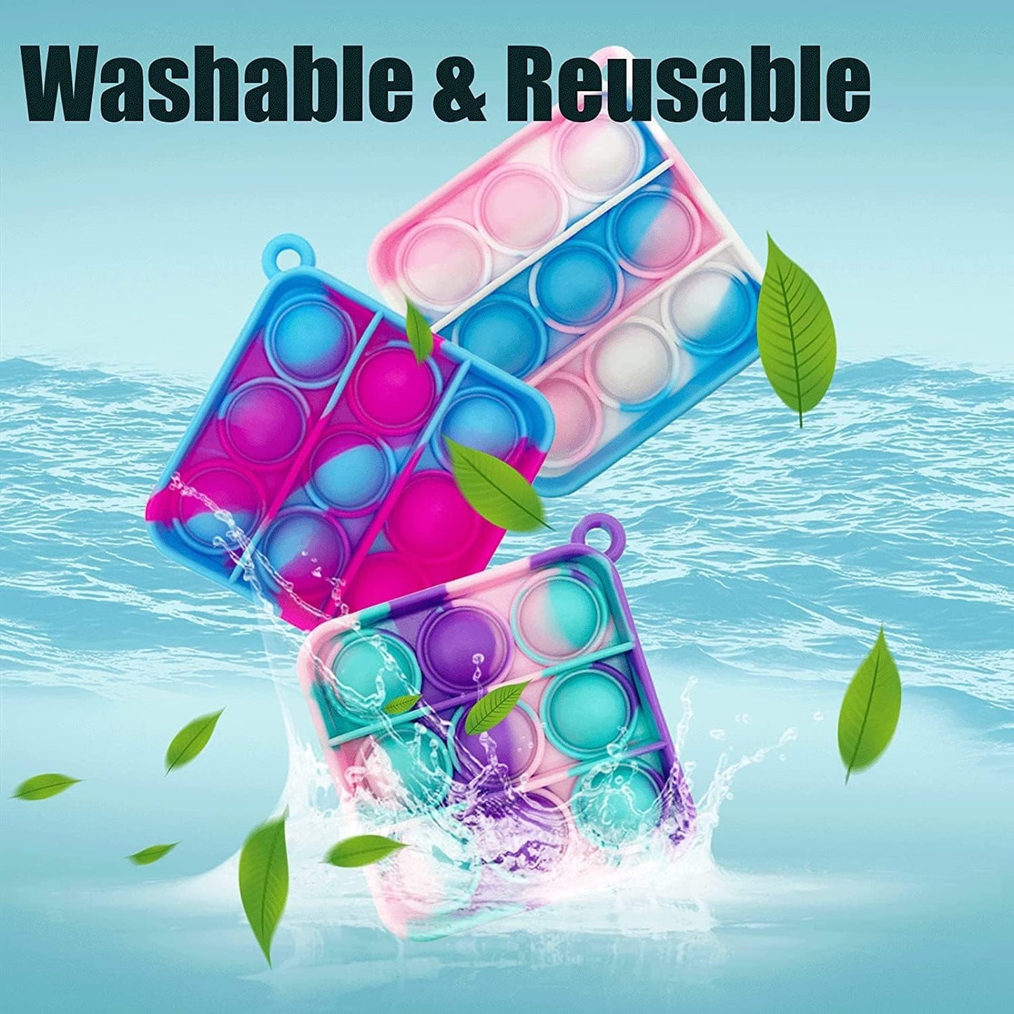 15Pcs Pop Fidget Keychain, Mini Fidget Toys Bulk, Party Favors for Kids 4-8,8-12 Years Kids Goodie Girls Bag Stuffers Fidgets for Classroom Prizes Sensory for Kids Christmas Party Favors