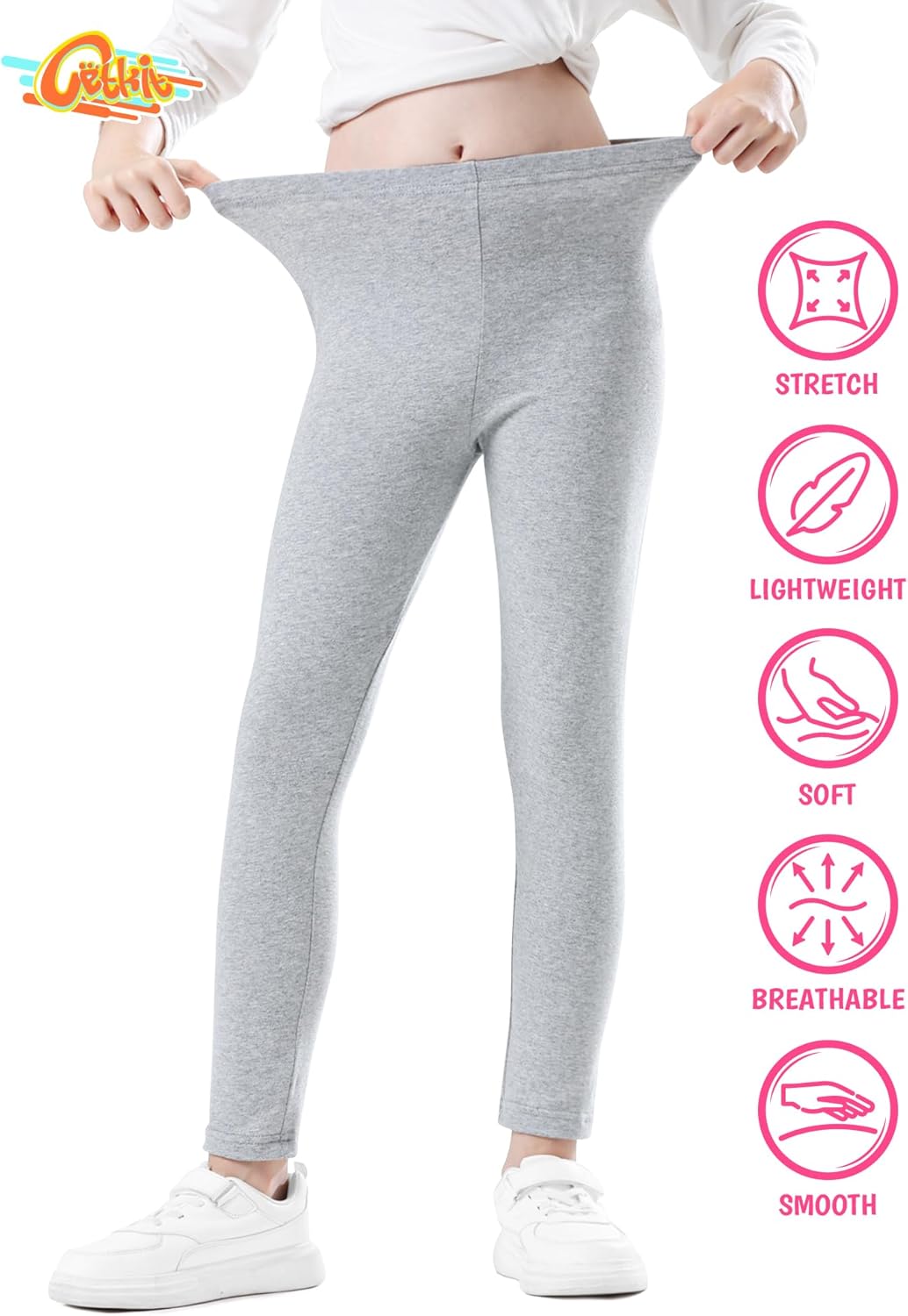 Girls Leggings Cotton Leggings for Toddler Footless Girls Pants Stretchy Baby Girl's Pants Infant Basic Leggings Size 6M -14Y