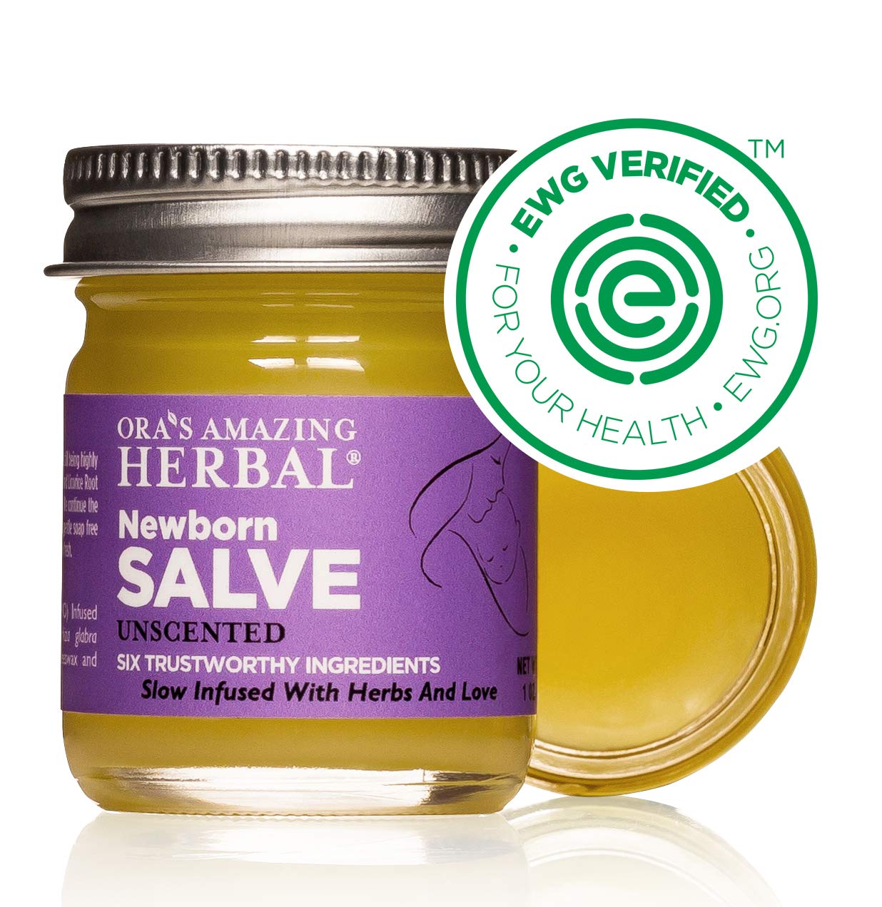 Ora's amazing Herbal, Newborn Salve, Diaper Rash Cream, Calendula Baby Balm, EWG Verified Baby Ointment, Acne Eczema, Butt Cream, Infant Massage, Natural Paraben Free, Good for Sensitive Skin 1 oz