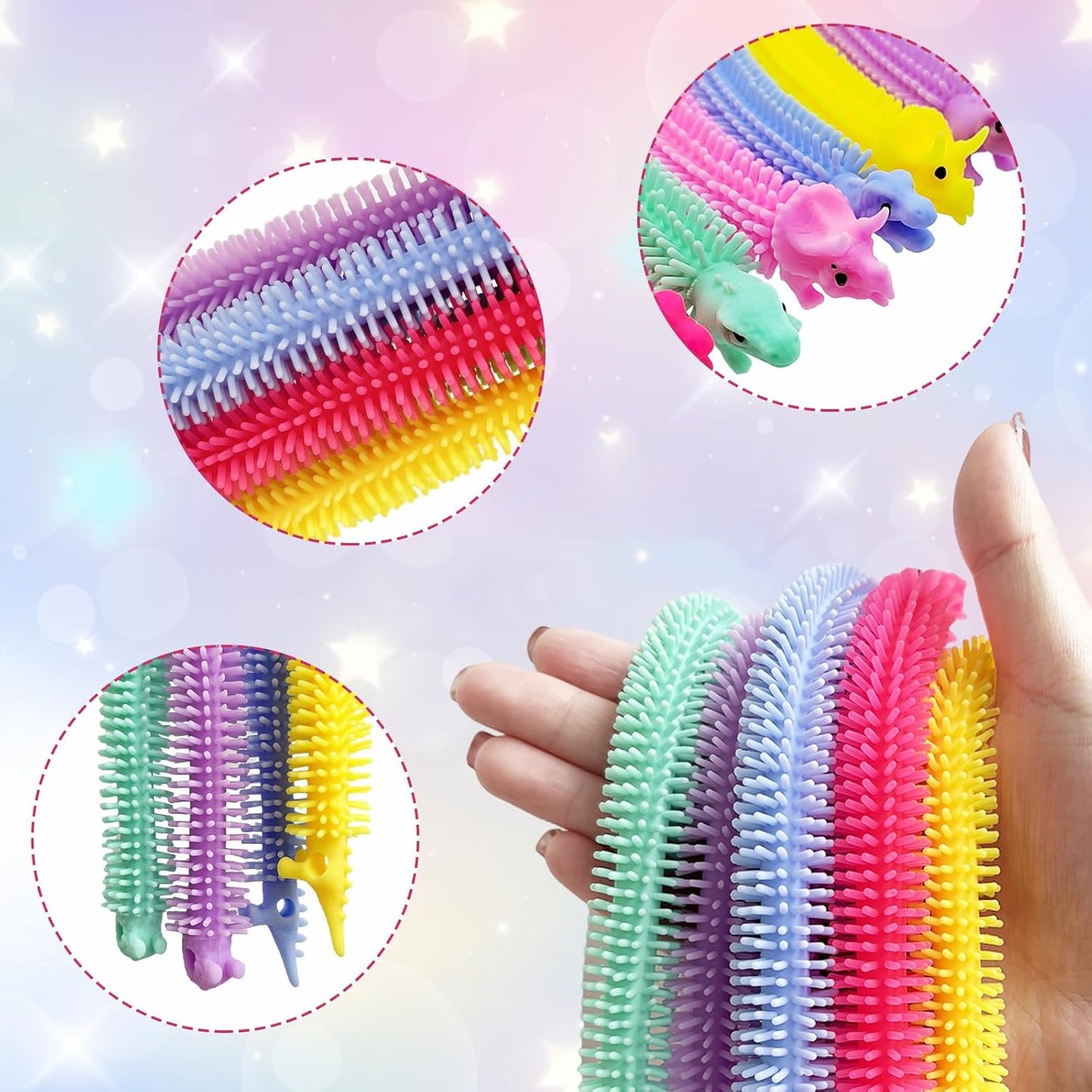 50 PCS Stretchy Fidget Toy,Sensory Fidget Stretch Toys,Colorful Sensory Stress Fidget Toys for Kids and Adults Stress Relief,Goodie Bag Fillers,Party Favor